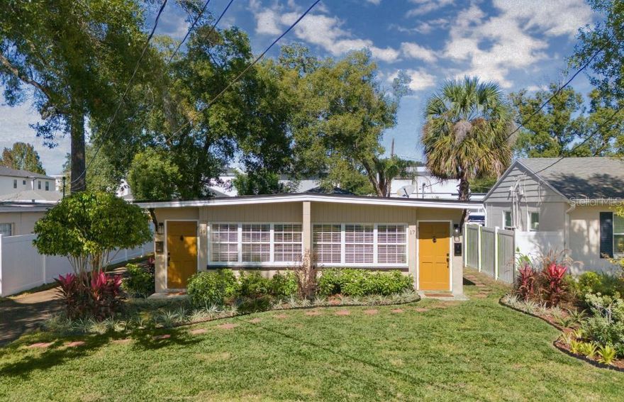 Under contract - Seller accepting BACK-UP OFfFERS.   ***Best of the Best!   A completely remodeled DUPLEX in a premier central Orlando neighborhood.

***LOCATION - The College Park area has a long-held reputation as a sought after upscale Orlando neighborhood in a city that continues to be one of the most resilient investment markets in the nation.  The in-town location is only 2 minutes to I-4, 14 mins to Universal Studios, 29 mins to Disney and OIA, and under an hour to the beaches.  It is less than 3 miles to downtown Orlando, 3 minutes to the Advent Health Rollins St hospital complex, 9 minutes to Winter Park and Rollins College.  On a quiet residential street this property is only a short distance to Matthew's Park, fine dining, shopping and entertainment on Edgewater Dr and Dubsdread Public golf course and clubhouse.  

***NEIGHBORHOOD VALUE ADD - Multiple 1.4 Million and up, new infill home construction in the immediate area only continues to improve the already high property values. 

***PROPERTY LAYOUT - Each side is 2 BR / 1 BA with a mirror reverse floor plan of each other, giving a total of 4 BR / 2 BA and 1580 sq. ft. The large lot provides a private backyard plus off-street parking with a 2-car carport and separate unit storage. On property washer/dryer covered connections. 

***"TURN KEY" REMODEL means LOW HASSLE - It's already done!  BOTH sides are stylishly and fully remodeled:  New AC Heat Pumps.  New Water Heaters.  New Stainless Appliances.  New interior doors, fixtures and baseboard trim.  New light fixtures.  New Paint inside and out. Each unit has its own washer/dryer hookups.  Say goodbye to late night repair calls and contractor encounters.

***"TENANT PROOFING" - Beautifully restored low maintenance Terrazzo Floors w/o dirty grout lines are super durable.  Granite countertops are the same.  Hardwood cabinets - no particle board in wet areas.  Timed irrigation system maintains the lush landscaping without relying on tenants. 

***TENANT READY - No long term, low paying leases to wait on with uncertain future repair needs.  Get Top Tier Rents Now.  Property Management Available - You could have tenants ready to move in at closing!

***IN SUMMARY - An optimal location combined with a remodel that offers stylish finishes, along with landlord-friendly new and durable upgrades will attract high paying, quality tenants and all with reduced maintenance requirements.