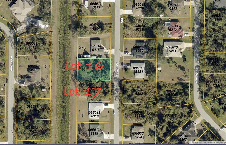 Ready to find the perfect place to build your dream home? This amazing vacant lot in North Port, FL, is waiting for you! Located in a peaceful and friendly neighborhood, this lot provides the ideal space to bring your vision to life.  Not only is this lot situated in a great location, but it’s also just minutes from schools, shopping, and dining, offering convenience for your everyday needs. NOTE:  lot #16 80x125 and additional lot next door for sale also Lot 17 80x125 and listed separately but can be sold together.