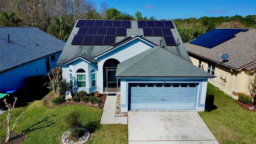 One or more photo(s) has been virtually staged. -- Solar-Powered Pond front Enjoyment | No HOA! --

STOP PAYING HIGH ELECTRIC BILLS! Enjoy Florida living in this stunning, move-in-ready retreat. With a fully paid-off Solar Power system (2021), the home brings monthly savings and peace of mind. On a premium lot backing to a pond with no rear neighbors, savor the golden hour views daily.

-- THE HIGHLIGHTS --

NO HOA: Enjoy homeownership with no restrictive rules, monthly dues, or limits on parking your boat or customizing your property. As always, do your due diligence.  Waterfront Living: Enjoy a screened back patio overlooking the pond, plus community canal access to Shingle Creek.  Total Peace of Mind: Updates include a kitchen refresh and new plumbing (2021), a natural gas water heater (2025), a natural gas HVAC (2017), and a new roof (2015).

-- ENJOYABLE INTERIORS --

Step inside a bright, airy floor plan with vaulted ceilings and durable, easy-care flooring throughout.

Home Chef’s Kitchen: Remodeled in 2021 with a "Coastal Chic" vibe. Features include an aqua glass backsplash, quartz countertops, recessed lighting, and a garden window over a deep stainless-steel sink.
The Primary Suite: A getaway with a massive walk-in closet and a remodeled bath featuring dual sinks, quartz counters, a soaking tub, and a glass-enclosed shower.
Layout: A large foyer opens to a sunlit dining room with a bay window. The living room, the home's heart, offers french door access to the screened patio.

-- OUTDOOR OASIS --

The backyard boasts curb appeal with a majestic Olive tree and vibrant Crepe Myrtle. 

Shingle Creek Access: Hunter’s Creek is at the Everglades headwaters. Residents reach the Shingle Creek Trail for kayaking, canoeing, and birdwatching. White-tailed deer and herons are common.  

Whether sipping coffee on the patio or launching a kayak into the canal, this home is your private nature preserve.

With easy access to the 528, Turnpike, and John Young Parkway, this home is nearby to all that Central Florida has to offer.