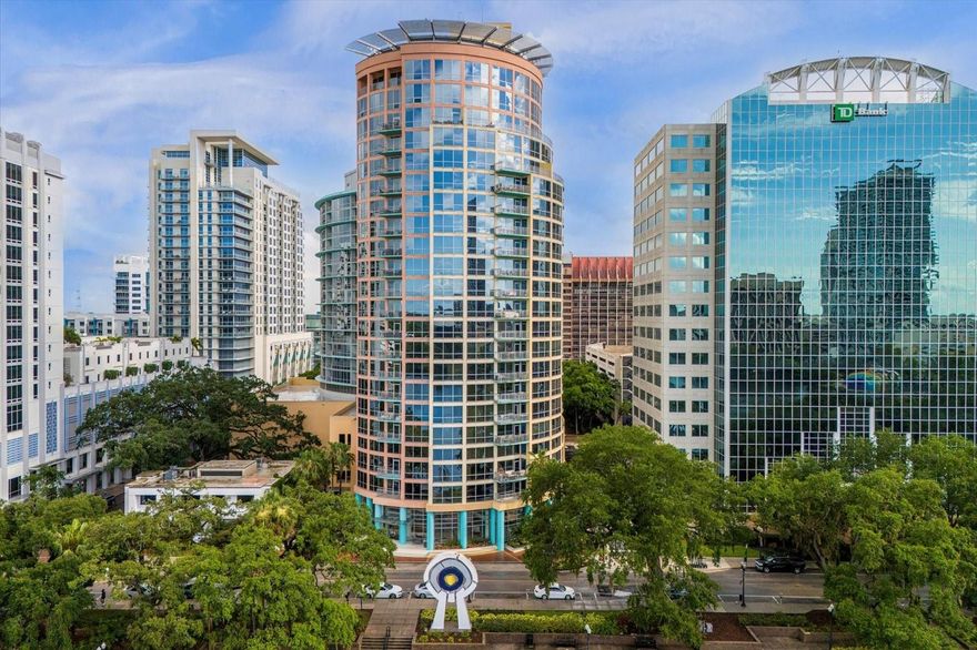 **This house comes with a REDUCED RATE through the seller's preferred lender. This is a lender-paid rate buydown that reduces the buyer's interest rate and monthly payment.**Right in the heart of Downtown Orlando, across the street from Lake Eola, this stunning 2 bedroom 2 bath condo on the 7th floor is COMPLETELY RENOVATED and features a split floor plan and floor to ceiling windows, providing a flood of natural light and gorgeous views of the city and Lake Eola. The kitchen offers a serving window making entertaining a breeze, and is equipped with stainless steel appliances and plenty of cabinet and counter space. The laundry room is located off the kitchen and includes a washer and dryer. The great room has a single door access to the balcony where you can relax and enjoy the Florida weather all year round. Retreat to the primary suite where you will find a large walk in closet plus an updated en-suite bath. The spacious second bedroom and second bath are conveniently located down the hall. The Waverly offers its residents a 24 hour security desk as well as a secured assigned parking space in the garage, plus fabulous amenities including a fitness center, a resort style cabana/pool and spa area and a business center with complimentary wi-fi, a resident library, concierge services, a car wash space, and more. With an exceptional location that is walking distance to Publix and numerous shopping, dining, and entertainment options, and a short drive to major thoroughfares, the Amway Center, Orlando City Soccer Orlando Magic, Dr. Phillips Performing Arts Center, and all that Central Florida has to offer, this condo is the perfect primary residence or investment opportunity. Schedule your private showing today!
