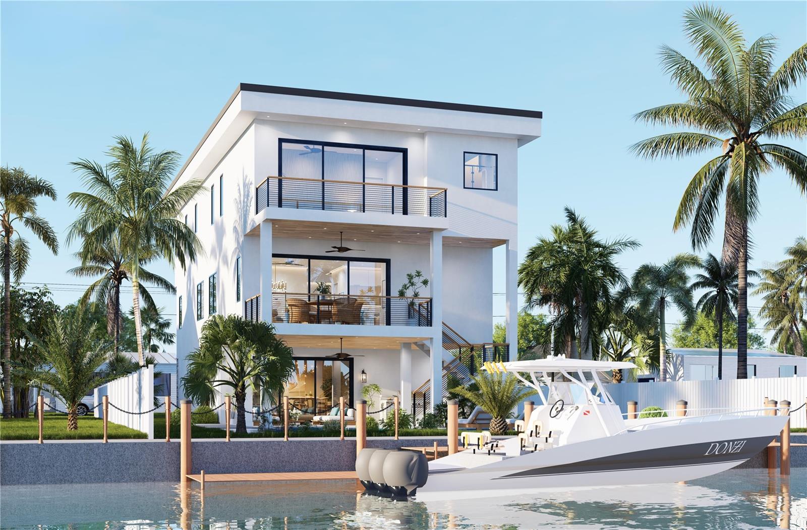 Pre-Construction. To be built. Brought to you by Noah Thomas Builders-Now accepting new clients up the gulf coast. Where impeccable craftsmanship meets the serene beauty of Florida’s Gulf Coast, this brand-new waterfront estate by Noah Thomas Builders offers an extraordinary living experience. Positioned on a deep water canal with no-bridge Gulf access, it’s a residence designed for those who demand more than just a home—they seek a statement of lifestyle. This exquisite 3467 sq ft home boasts 5 bedrooms plus office, 3.5 bathrooms, premium finishes, 4 car stacked garage and wine room. The open-concept living spaces flow effortlessly to expansive outdoor terraces, creating a seamless connection between indoors and out. A culinary retreat with hand-selected finishes, quartz countertops and high-end appliances for both beauty and efficiency. The owner’s retreat is a sanctuary unto itself, complete with a private waterfront balcony, spa-inspired bath with soaking tub, and an oversized walk-in closet. Each additional bedroom is a private sanctuary, complete with an en-suite bath and thoughtful separation for comfort and privacy. Outdoor living is elevated with a heated salt water pool and spa, covered living area and a private dock with lift to accommodate your boat allows you to launch into the Gulf in minutes. With luxury finishes throughout, a private elevator and proximity to both Tampa Bay and St. Pete, this home blends refined living with an unbeatable location. Built to FEMAs latest standards, this home is designed to withstand the forces of nature with confidence. It features all hurricane-rated windows and doors and is constructed to be as hurricane and flood proof as possible, giving you peace of mind while living steps from the water. Constructed entirely of solid block up to the roof, this home is built to last just like the memories you'll make here. Located just minutes from world-class beaches, boutique shops, and fine dining, this home blends the relaxed elegance of coastal living with the unmatched craftsmanship and attention to detail that define Noah Thomas Builders. A showcase of craftsmanship, design, and location—this is more than a home. It’s the ultimate expression of the Madeira Beach lifestyle, built with the uncompromising quality of Noah Thomas Builders.