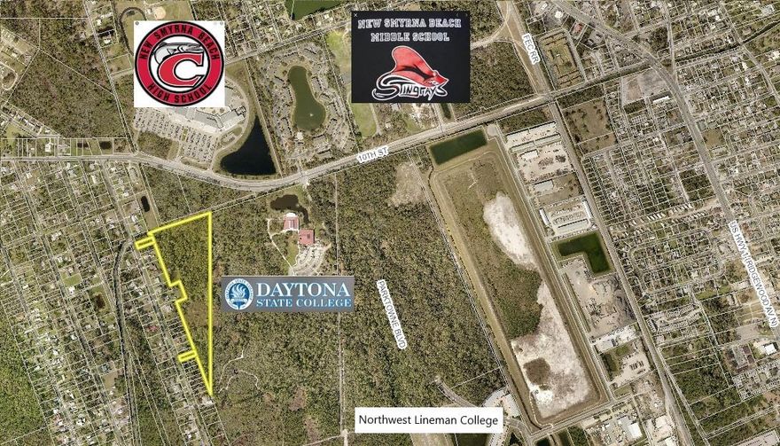 13.9656 ACRES LOCATED IMMEDIATELY ADJACENT TO DAYTONA STATE COLLEGE NEW SMYRNA BEACH/EDGEWATER CAMPUS AND THE NORTHWEST LINEMAN COLLEGE. THE PROPERTY IS CURRENTLY ZONED R-2 BUT COULD BE ZONED FOR MULTI-FAMILY AND UTILITIES ARE IN THE AREA OF THE PROPERTY. WALKING DISTANCE TO NEW SMYRNA BEACH HIGH SCHOOL AND MIDDLE SCHOOL AS WELL AS THE EAST CENTRAL FLORIDA REGIONAL TRAIL SYSTEM. GREAT LOCATION CLOSE TO SHOPPING, RESTAURANTS AND PUBLIC TRANSIT. PRELIMINARY ENVIRONMENTAL STUDY COMPLETED WITH WETLAND IDENTIFICATION AND AVAILABLE UPON REQUEST. SALE INCLUDES LARGE PARCEL EAST OF TATUM BLVD WITH 2 ADDITIONAL PARCELS ON TATUM BLVD.; Cleared: No