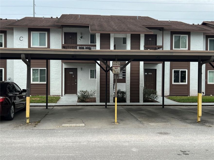 Comfortable living in this first floor two bedroom, two bathroom clean and updated condo with your own designated covered parking space.  The kitchen features a breakfast bar, pendent lighting and newer stainless appliances. Nice open floor plan that offers a large Great room/Dining room combination and good-sized bedrooms.  There is an indoor laundry closet with a washer/dryer.  The covered/screened lanai has a storage closet. The rent includes trash, exterior maintenance and pest control plus enjoy all of the community amenities including pool, playground, community center, shuffleboard, basketball and volleyball courts. picnic area with grills, car wash area, and visitor parking! Sorry, no pets.  Lease must start within 2 weeks of application approval.  Application fee is $100 per adult-non refundable.  Anyone 18 or older residing in the residence must apply.  Credit and background checks will be done.  Net income (income AFTER taxes) must be a minimum of 3x the rent - verification necessary.  Renters insurance required. (contents and liability)  Flood Insurance is suggested.