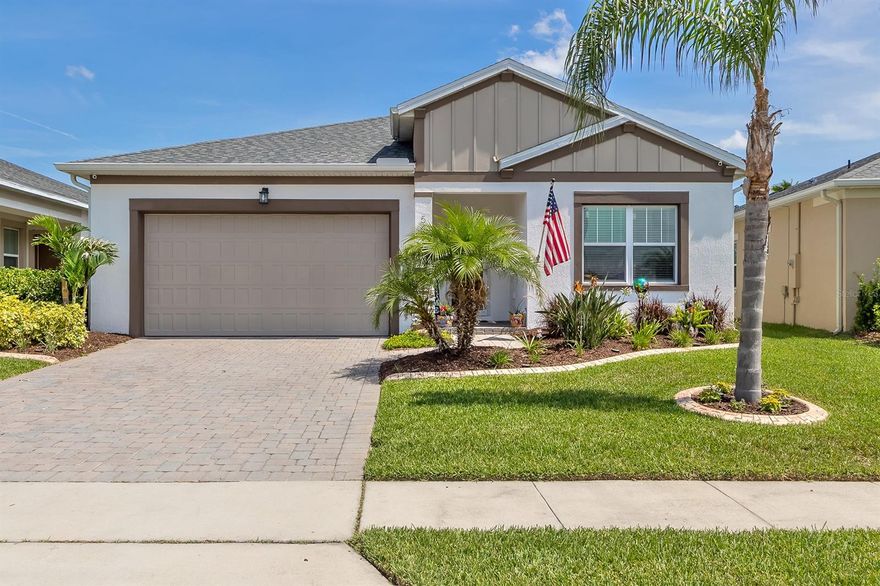 Welcome to your new home! Westport is a beautiful community of Port Orange centrally located, close to shopping, dining, parks, schools, the beach & right down the street from the fire department. This neighborhood is full of well-lit sidewalks and even has its own community pool. As you walk past your brick paver driveway and front porch you will enter inside and notice this awesome open floor plan concept. Upgraded wall-to-wall tile hugs every inch and touches your upgraded 5 1/4 inch baseboards. Amazing natural light flows through the home as you go room to room and when both front and back doors are open the most aromatic cross breeze you can imagine wisps throughout this four bedroom two bath abode. If you like cooking and entertaining this is the home for you as the kitchen is graced with gorgeous granite countertops & 42-inch cabinets. Stainless steel appliances are present and so is a huge eat-in countertop (enough to seat 5 comfortably. There is a coffee bar with granite as well as storage from both upper and lower cabinets. Inside laundry is a must and this one sits right between the garage and kitchen. A great-sized master suite includes a master bath with a double sink vanity, a private water closet, and a very generous walk-in closet complete with a custom organizer system. The guest bedrooms are nice in size and the guest bathroom is conveniently located to meet the needs of guests and residents alike. Enjoying the day or night festivities on the back-covered lanai while the kids play and you bbq or sit by the fire pit is what it's all about. A fully fenced backyard, gutters that wrap around the house. This gem has been meticulously cared for and the pride of ownership really shows. Don't wait too long in this market cause tomorrow this one could be gone. ;Water: City