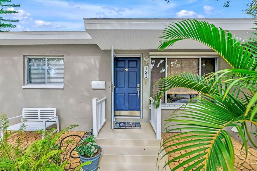 Welcome to your coastal-cool St. Pete 2 bedroom, 1 bathroom plus garage bungalow—charming, updated, spacious and perfectly set in one of St. Petersburg’s most sought-after locations. Inside, the home feels bright and fresh with neutral paint tones and high-performance waterproof Pergo floors that carry a clean, cohesive look from room to room. The newly updated kitchen is a standout with new quartzite counters, a stylish mosaic tile backsplash, on-trend cabinetry, and a Frigidaire range, paired with stainless LG refrigerator and a GE dishwasher for a crisp and modern finish.  At the front entrance of the home, you’ll be greeted by a new glass-front storm door and a welcoming coastal blue front door—a small detail that adds both style and everyday comfort. A flexible bonus room expands your living space—perfect as a dining area, workout room, music room, or sunny Florida room—complete with an impact-resistant exterior door (2022).  Spacious single-car garage offering plenty of storage space, includes a stackable LG Washer/Dryer and plumbed for a half-bathroom with toilet and sink (included). In the spacious back yard, the vibe shifts into a true peaceful oasis with an open air patio perfect for entertaining, barbecue or just kicking back surrounded by the lush landscaping with a path taking you to the fire pit for evening hangs and to the “extras” that make this home special: a garden shed for all those garden accessories, plus an 8x12 insulated personal shed (2021) pre-wired for electrical with windows and double doors—ideal for hobbies, a creative studio, or your own quiet escape.  The yard is fully fenced with two gates, featuring a 6-foot vinyl privacy fence installed Spring 2022 creating a serene and private setting. Additional upgrades include fascia and soffit (2021), HVAC (2015), Roof (2019) and Plumbing including replacing all cast-iron sewer lines in backyard (2022).  All of this is just minutes from vibrant downtown St. Pete—waterfront parks, local coffee shops, award-winning restaurants, breweries, and world-class museums—and everyday convenience with Fresh Market, Rollin’ Oats, Trader Joe’s, Whole Foods, and Publix all within a short walk or a quick drive.  This home is the perfect match whether you’re a first-time buyer or searching for a stylish Florida retreat—turnkey, inviting, and ready to enjoy.