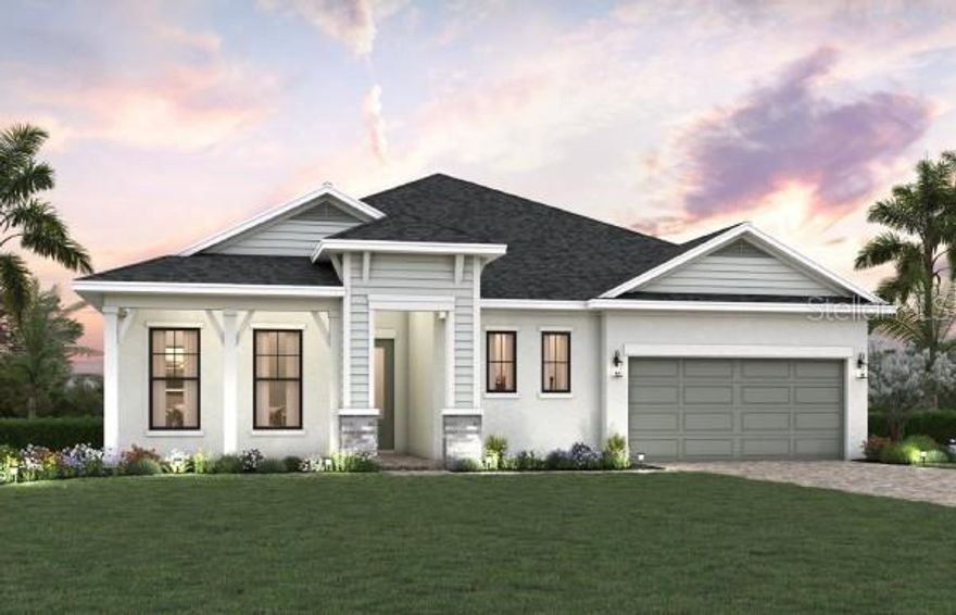 Under Construction. The Rubytail floor plan by David Weekley Homes in Lakeview Crossing showcases a home layout designed to delight discerning Homeowners and first-time Homebuyers alike. This homes sits peacefully on a serene pond which you will see right away with the welcoming view from the front door, extending through the sunny family and dining spaces and out to the lanai. In this single story dream home, you will find 4 bedrooms, 3 full baths, 1 half bath, dedicated study & car wide garage. Birthday cakes, holiday celebrations, and shared memories will all begin in the lovely kitchen. Start each day refreshed in the Owner’s Retreat, which includes a large walk-in closet and a contemporary Owner’s Bath. Three secondary bedrooms provide ample privacy and great places for unique styles to grow. A sunlit study rests across from the family foyer, offering a versatile location for a home office, student library or a welcoming lounge. Experience the Best in Design, Choice and Service with this new home in Sarasota, FL. At Lakeview crossing you will also be close to downtown Sarasota (10 miles), UTC shopping center (9.4 miles), Siesta Key Beach (12 miles) & SQR airport (15 miles).