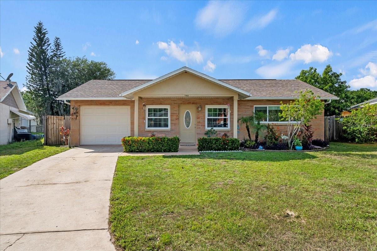 Come see this adorable, FURNISHED, 2 bedroom, 1 bath home with 1 car garage. Updated appliances in kitchen. Ceramic tile throughout home and brand new flooring in the bedrooms! Updated, enclosed patio for you to enjoy your coffee or wine, complete with a fenced in backyard. Lawn Care Included. Don't miss your chance to call this home yours!!