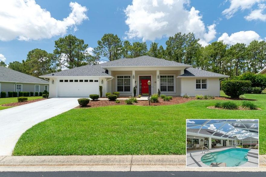 Here it is… the home you’ve been waiting for…

Welcome to this magnificently maintained 4-bedroom, 2-bath home located in the sought-after gated Lake Diamond Golf Community. Featured in the Parade of Homes, this exceptional residence showcases quality craftsmanship, upgrades, beautiful curb appeal, and top-notch landscaping on a generously sized lot.

Step inside to discover an inviting open-concept layout with a desirable split-bedroom floor plan, offering both functionality and privacy along with new interior paint throughout. The spacious primary suite with new vinyl wood flooring is a true retreat, featuring dual walk-in closets and a luxurious en-suite bath complete with a soaking tub and separate shower. Two additional bedrooms with new vinyl wood flooring offer ample space, while the fourth bedroom provides flexibility as a home office, guest suite, or hobby room.

The well-appointed kitchen features newer appliances and a newly installed solar tube to allow natural light to flow through the home and overlooks the main living areas, making it ideal for everyday living and entertaining. Enjoy seamless indoor-outdoor living with an enclosed lanai leading to a stunning solar-heated luxury pool and outdoor kitchen.

Relax while taking in picturesque golf course views of the 18th hole, enhanced by a natural buffer that provides exceptional tranquility and privacy. Additional highlights include a newer roof with a transferable warranty, a spacious 2-car garage, new washer and dryer, new springs for every window and an outside filter system for irrigation making it a truly move-in-ready condition.

Located in a golf cart-friendly community with gated access, this home offers the perfect blend of elegance, comfort, and Florida lifestyle living. Don’t miss this rare opportunity to own a showcase property in one of the area’s premier golf communities.

Request your private showing today!