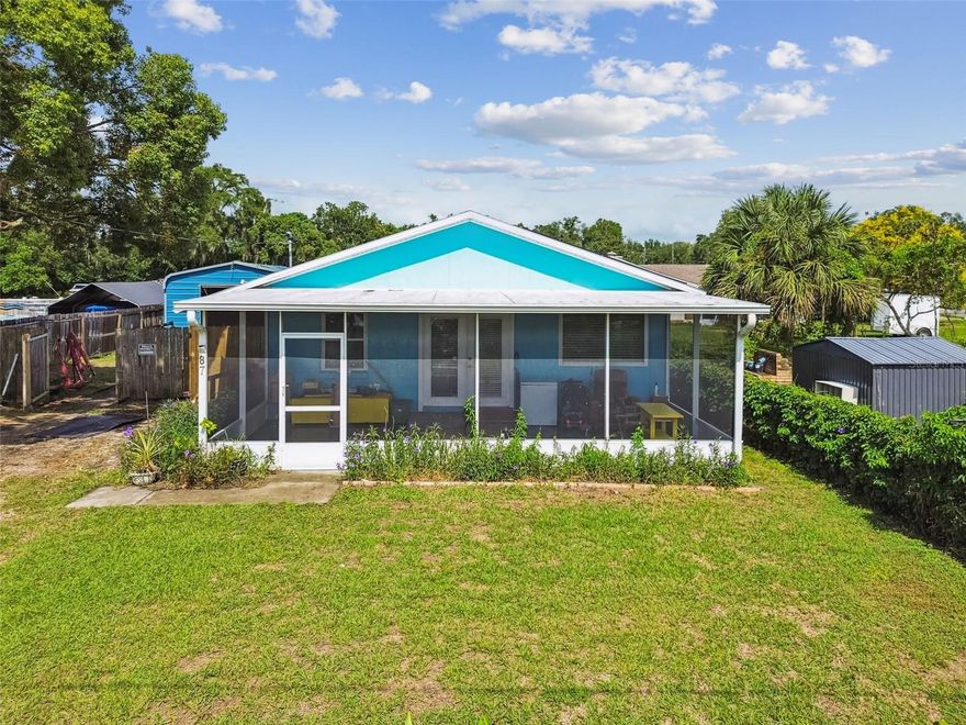Completely Rebuilt Charmer Near Downtown Umatilla!
Step into comfort and convenience with this beautifully rebuilt in 2013 2-bedroom, 2-bath home just minutes from cozy downtown Umatilla. With 1,292 sq ft of thoughtfully updated living space, this move-in-ready gem features a newer roof, AC, PVC plumbing, updated electrical (200 amp service), and energy-efficient windows—all fully permitted with the city. No HOA.
Inside, you’ll find durable laminate flooring, a stylish kitchen with solid wood cabinets, and an indoor utility room with washer/dryer hookups. Relax and unwind on the expansive 30' x 13' screened front porch, perfect for year-round enjoyment.
Energy costs stay low with a leased solar panel system at just $103/month, bringing your average power bill to only $35/month!
Outside, a massive 18' x 24' steel building with power and concrete slab flooring offers endless possibilities—workshop, storage, or hobby space.
Conveniently located near major transportation routes, shopping, dining, top schools, and Florida's premier destinations—Walt Disney World, Daytona, New Smyrna & Cocoa Beaches—this home is ideal for first-time buyers, retirees, or anyone looking for a worry-free lifestyle.
Don’t miss out—schedule your showing today!