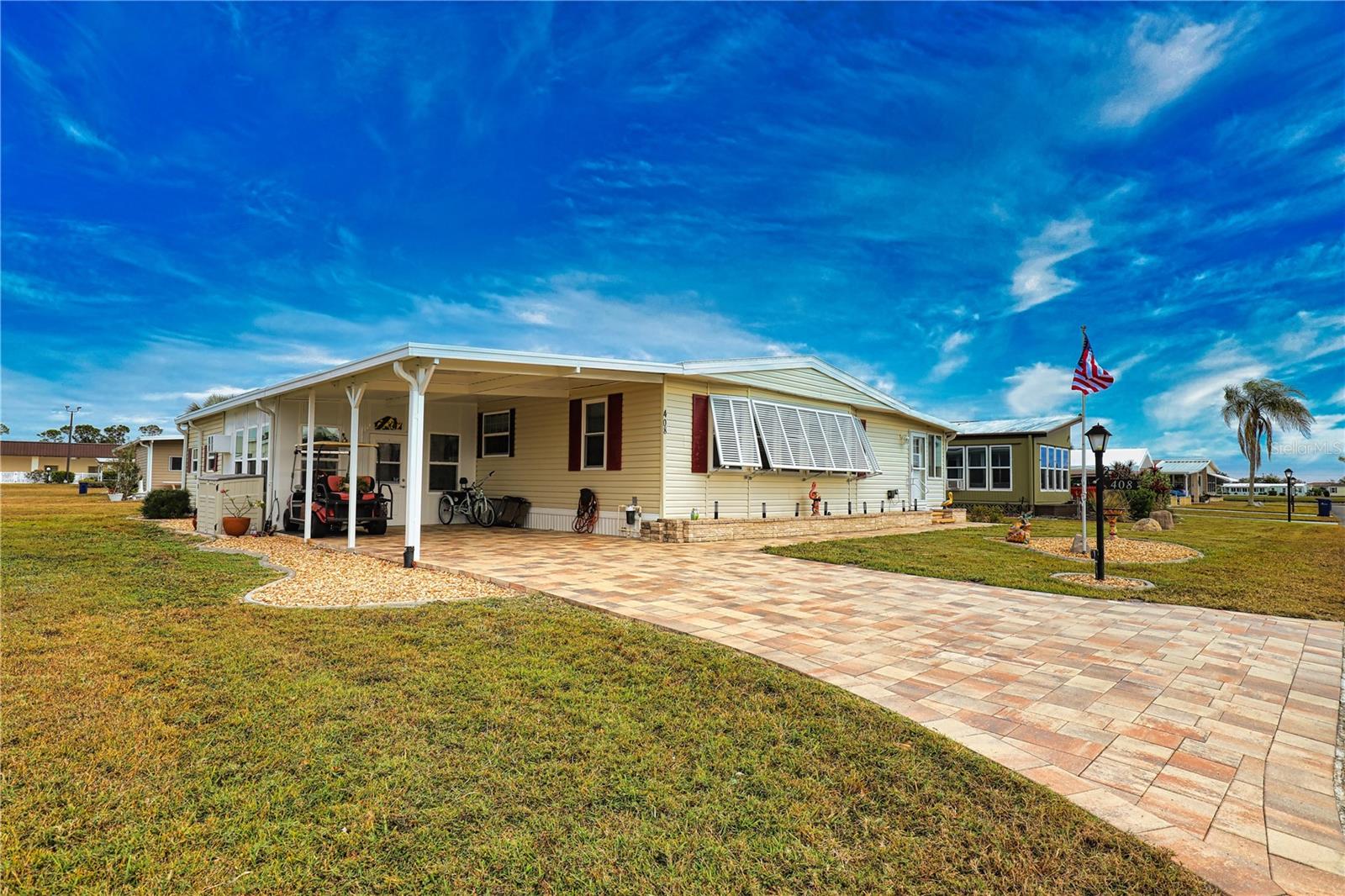 Back on the market through no fault of the Seller! This must-see home is your chance to enjoy paradise! You’ll enter the 1st of 2 Florida Rooms, both under air. This one is perfect for entertaining or arts & crafts. An extremely unique feature is the double shed. One side is ideal for storing your gardening tools, while the other is oversized with exceptional storage space. Once inside the home, you’ll fall in love with the large, updated kitchen that has lots of counter space including an island, tile backsplash, and newer appliances including a wine fridge. The dining room/living room combination is spacious with lots of natural light and is perfect for entertaining. Connected to this is the sizable 2nd Florida Room that is under air making it great for additional entertainment space or even a home office. The primary bedroom is substantial in size with a built-in headboard, a walk-in closet and has an ensuite bathroom with a make-up table and an updated walk-in shower. The guest bedroom is also sizable with an updated bath right across the hall with a walk-in shower. This is the perfect house to live your Florida dream! Home is being offered partially furnished. Membrane Roof 2022. Hot Water Heater 2022. Windows throughout home 2020. Subfloor and flooring 2025. Siding 2022. Vapor Barrier 2020. Water Heater 2022. A/C 2022.
La Casa boasts 974 homes nestled among a variety of native trees with spacious common grounds surrounding our eight lakes. Our lots average a generous 60' by 80'. The ultimate lifestyle on Florida’s Gulf Coast is located between Sarasota and Fort Myers and is a boater's dream with access to the Gulf of Mexico. It is convenient for shopping, sightseeing, golfing, fishing, and boating, as well as all the culture and elegance the Southwest Florida area is noted for. Residents and visitors enjoy the warmth of Southwest Florida winters in a relaxed and unhurried environment far removed from the hustle of Florida’s east coast. You’ll be surrounded by mature lush landscaping which demonstrates the utmost level of care our property receives from residents and management. La Casa may have the best pools in the area. Our crown jewel is an extremely large, 40 X 60-foot swimming pool that is kept at a perfect 87 degrees. Our smaller 20 x 40 pool is quietly nestled between the clubhouse and the Activity Building. Both pools have adjacent hot tubs which are ideal for soaking muscles that are tired from golfing or tennis. Wireless Internet (Wi-Fi) is available at the Clubhouse, Activity Building, and Recreation Hall area where these pools & spas are located, so you can catch some rays while you catch up on your email! Sound enticing? La Casa is a friendly, family community. You will be away from the hustle and bustle except when you want to be part of it. Come for a visit to this self-contained oasis and see for yourself why La Casa is the ultimate destination for both snowbirds and year-round residents!