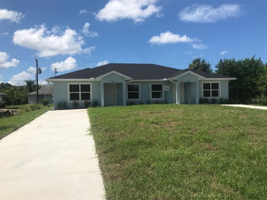 Discover this beautifully constructed duplex, featuring two functional 2-bedroom, 2-bathroom units, each designed with modern comfort and elegance in mind. The open floor plan offers a spacious and inviting layout, perfect for today's lifestyle. Each kitchen is equipped with sleek stainless steel appliances, granite countertops, and ample cabinet and counter space—ideal for both everyday cooking and entertaining. The master suites boast walk-in closets, generously sized bedrooms, and an abundance of natural light, creating a serene and comfortable retreat.
This property is connected to public utilities and is ideally situated in a central location close to life’s essentials—shops, restaurants, beaches, golf courses, parks, schools, and more. Both units are currently leased and generating income—making this a fantastic opportunity for investors or those looking for a dual-living setup.