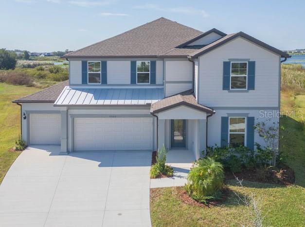 One or more photo(s) has been virtually staged. A RARE GEM in the highly desired Epperson Lagoon Community. This two-story home on an oversized cul-de-sac lot offers an ideal blend of elegant comfort and a serene water view. The 3,222 square-foot home is located on a 26,186 ft.lot with a one-of-a-kind view of King Lake. Imagine the possibilities for a future pool, putting green or tranquil garden. The spacious layout features a private office with French doors, a formal dining area, and a custom butler’s pantry complete with a wine rack, and stainless steel under counter refrigerator. The open kitchen features numerous upgrades, a large island with seating and a cozy breakfast nook. The open concept continues into an expensive family room, perfect for entertaining or everyday living. The upper level has a spacious bonus room offering endless possibilities-ideal for a media lounge or game room. The oversized primary suite impresses with its generous layout, walk-in closet and luxurious custom shower, showcasing granite and quartz finishes for a refined touch. Three additional bedrooms and two full baths provide plenty of room for family or guests, while the convenient upstairs laundry adds efficiency and ease to everyday living. The homesite was an additional $150 K and $123K in additional upgrades.  Epperson Ranch boasts the first “crystal lagoon,” in the USA, with 7.5 acres of a manmade water park including a swim up bar, cabana, pavilions, tidal pool, restaurant, family beach and a dog park. The sparkling lagoon, entertainment, food and bar make this the best place to live in Florida!! Epperson Ranch also offers ULTRAFI high speed internet (perfect for WFH situations) with the fastest speeds in the country, cable, solar streetlights, walking trails, dog parks, and golf cart paths. Go paddleboarding, kayaking or watch a sunset set over a sandy beach every day. Nearby, you will find the Innovation Preparatory Academy and The Kirkland Ranch Academy of Innovation, dedicated to student achievement. Wesley Chapel, one of the fastest-growing areas in the USA has everything close by including Tampa Outlets, Shops at Wiregrass, and The Grove malls. The Krate shopping area provides live music and activities, and you have easy access to the beach and downtown Tampa. Commuting to USF, Moffit, and Shriners Hospital is a breeze with quick access to I75 and I275. Epperson was named Tampa’s Master Planned Community of the year in 2021 and is one of the nation’s top 50 Master Planned Communities, a well-deserved honor. This community truly defines "Love Where You Live and Love Your Lifestyle!". https://www.metroplaces.com/eight-things-to-know-about-living-the-lagoon-lifestyle