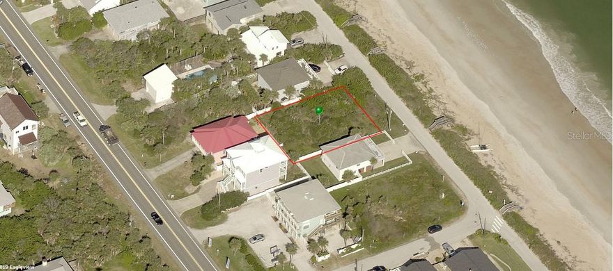 Direct Ocean Front. Large 75 foot x 100 foot lot.; Cleared: Partial