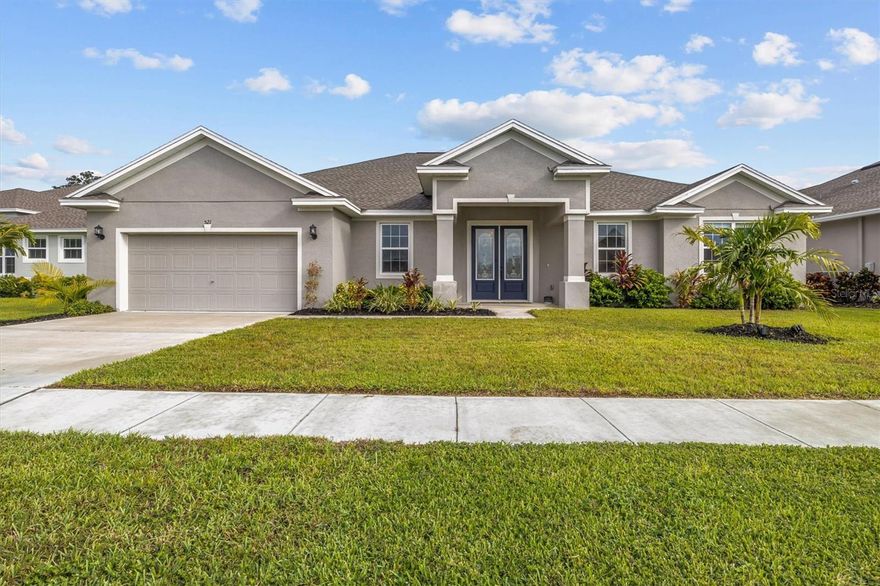 Winter Haven Chain Of Lakes! Come live the ultimate Florida lifestyle! Enjoy private lakefront living with a private dock situated on Lake Rochelle. Located in Central Florida, Winter Haven is known as the Water Ski Capital of the World! Enjoy endless water activities directly from your own backyard. Built in 2023, this 4 Bed/3 Bath lakefront home is sure to impress. Positioned not in a flood zone, this home combines tranquility and luxury as it is located in a gated neighborhood. As you enter the home, you are greeted with 11'4 ceilings and a ton of natural light. The kitchen/living room open concept is perfect for entertaining. French doors lead you out to the spacious screened-in patio that has unparalleled views of Lake Rochelle. The primary bedroom is complete with tray ceilings, a spacious walk in closet, and a resort style bathroom. The other bedrooms are generous in size, two bedrooms share a full bathroom while the fourth bedroom has its own bathroom. 2023 16' Pontoon boat is negotiable! Priced Under Appraised Value! Come see all this home has to offer! Call to schedule your private showing today!