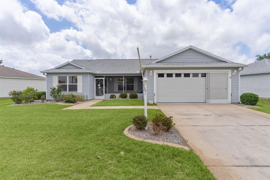 Discover this beautifully maintained AMARILLO model home nestled in the desirable and established Village of BELLE AIRE. This inviting residence features three bedrooms and two baths, showcasing a SPLIT FLOOR PLAN that maximizes space and comfort. With VAULTED ceilings and a GLASS ENCLOSED LANAI, this home offers a perfect blend of style and functionality for year-round enjoyment. Enjoy the best of both worlds—convenience and a serene rural atmosphere, complemented by friendly neighbors and low traffic for a peaceful living experience. This exceptional home is enhanced by two electric FIREPLACES , elegant GRANITE COUNTER TOPS in both the kitchen and bathrooms, and stunning laminate flooring paired with tile in the kitchen and baths. Being FURNISHED and MOVE-IN READY, you'll have everything you need to settle in comfortably. Recent upgrades include a new ROOF and HVAC system installed since 2018. The spacious primary bedroom features a PRIVATE water closet, DUAL SINKS, HIS and HERS closets, and an upgraded walk-in shower for a touch of luxury. Additional highlights include a two-car garage equipped with screens and a lovely screened front porch, providing another delightful space to enjoy Florida's wonderful weather. This meticulously cared-for home is competitively priced below market value for a quick sale. Don’t miss your chance to own this gem! Call now to schedule your private showing!
