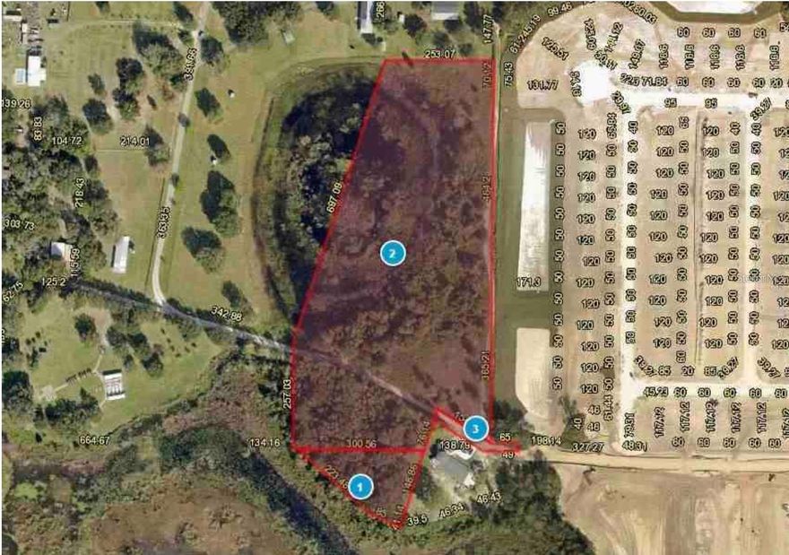 Discover the potential of this unique 3-lot property totaling 7.88+ acres (3.88 acres residential + 4.0 acres wetlands) in the heart of Groveland. Property off of Villa City Road. These lots are being sold together and cannot be separated due to county zoning regulations.There's ample space to build your custom dream home on the northern portion, with room for a barn, detached garage, horses, or additional outbuildings—but no additional dwellings may be added.This property offers a peaceful, natural setting with the convenience of a new PUD community under development just to the east, signaling exciting growth in the area.Located just west of Clermont—home to the iconic Citrus Tower, scenic rolling hills, and endless shopping—and only a short drive to Disney World, this is a rare opportunity to invest in a growing Central Florida community. Three lots included in sale see MLS# O6318672, #O6318673, #O631874