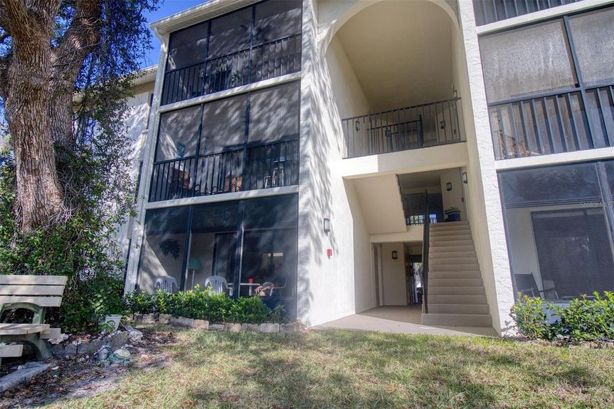 Welcome to this meticulously maintained 2-bedroom, 2-bathroom end-unit condo at Deer Hollow in Tarpon Springs. Where pride of homeownership truly shines in this unit. This move-in-ready retreat features a calming beach-inspired paint scheme in soft hues that evoke serene coastal living, complemented by elegant crown molding and chair rails. Step inside to discover brand-new luxury vinyl plank (LVP) flooring that flows seamlessly through the open layout, energy-efficient windows (2021) that bathe the space in natural light while keeping costs low, a newer AC system (2023), and water heater (2018) for worry-free comfort. The updated kitchen (2017) boasts sleek Granite countertops, timeless cabinetry, and included newer appliances, making meal prep a breeze. Both bathrooms have been thoughtfully refreshed (2023) with modern fixtures, including a spa-like primary en-suite with marble-veined tile surrounds and a convenient walk in shower. Relax in the spacious bedrooms, where the primary suite offers a walk-in closet and tranquil views, and the guest room continues the beachy vibe with nautical accents. The bright living and dining areas open to a private screened balcony—an ideal spot for morning coffee while enjoying breathtaking views of nature, wildlife, and the shimmering pond beyond. Truly a peaceful and amazing wildlife viewing spot. As an END UNIT, you'll appreciate the serene setting, yet you're just a short distance to resort-style amenities like the large heated pool nestled right next to lake, spa, clubhouse, walking trails, tennis/pickleball courts, and playground. Conveniently located near vibrant dining and shopping in Tarpon Springs' famous Sponge Docks, nature preserves like Brooker Creek, state parks such as Honeymoon Island, and pristine beaches. Easy access to Tampa International and St. Pete-Clearwater airports, plus major highways for commuting to the Tampa Bay area. This condo offers the perfect blend of tranquility and accessibility—schedule your showing today!