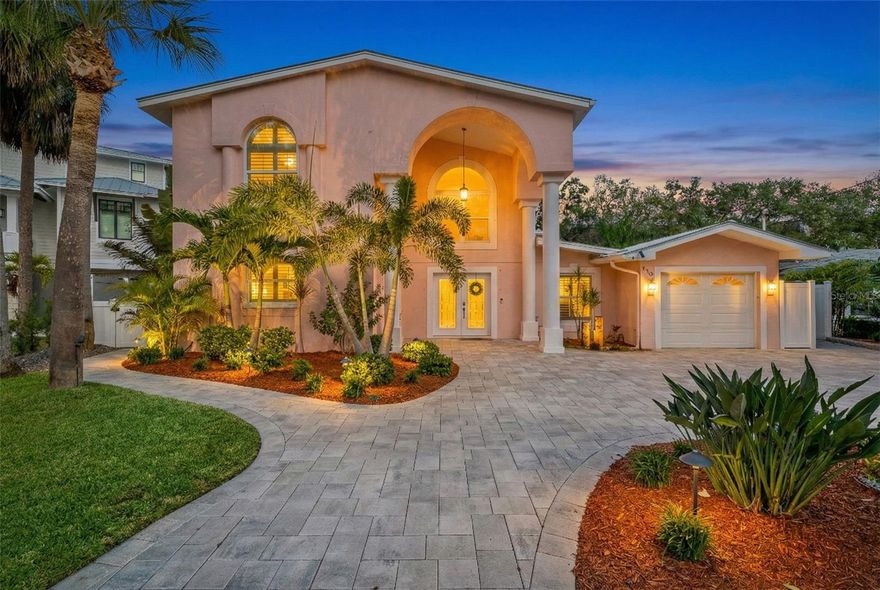 Welcome to 536 Baywood Drive North, a beautifully refreshed home in the heart of Dunedin where thoughtful upgrades meet timeless Florida charm!
This residence has been extensively updated to offer comfort, style, and peace of mind. Gorgeous wood floors have been sanded and polished, complemented by new baseboards, trim, and interior doors throughout the downstairs. The kitchen has been completely elevated with new bottom cabinetry, appliances, backsplash tile, a wine cooler, and a dedicated drink refrigerator, creating a space that is both functional and perfect for entertaining.
The primary retreat is upstairs, and boasts a large bathroom with a soaking tub and shower as well as a private balcony.

The downstairs layout features a freshly carpeted second bedroom, an office with new wood flooring, and updated bathrooms with new vanities. Plantation blinds adorn all French doors and windows, adding elegance and privacy throughout the home. The laundry room has been transformed with custom cabinetry, a sink, granite countertops, a new washer and dryer, and a convenient wall-mounted ironing board.

Behind the scenes, major improvements add lasting value, including new drywall from four feet up throughout, proper insulation in exterior walls, updated electrical outlets, plates, arc fault breakers, and a permitted hurricane-rated living room door. Additional upgrades include a new gas tankless water heater, new upstairs AC, and a striking new stair banister with decorative risers.

Outdoor living shines with a refreshed pool system featuring a new pump and updated gas pool heater components, new transformers for landscape lighting, irrigation, and fountain, plus lush new sod in both the front and backyard with added landscaping along the east side of the home.

Primed and painted throughout much of the interior, this Dunedin home is move-in ready and thoughtfully improved from top to bottom. Ideally located near downtown Dunedin, award-winning beaches including Honeymoon Island, and the Pinellas Trail, this property offers the perfect blend of location, lifestyle, and modern upgrades.