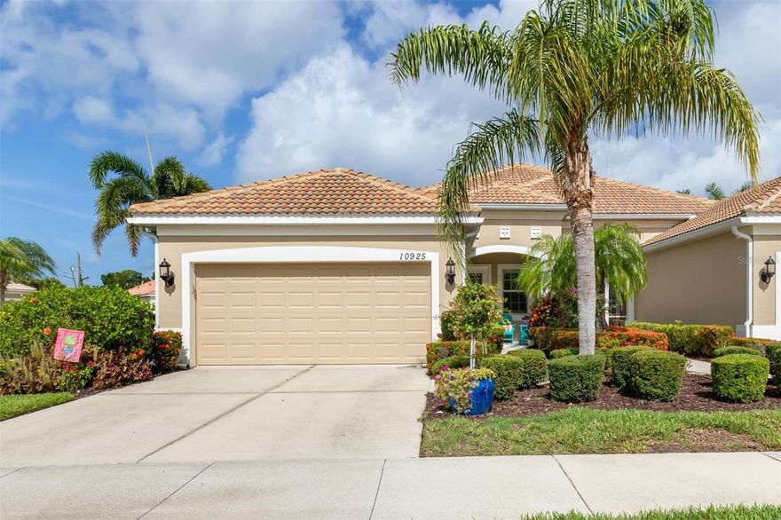 Tucked into the quiet small villa community of Arlington Cove, this 2-bedroom, 2-bath villa combines low-maintenance living with a relaxed coastal feel just minutes from the Gulf beaches. Situated on a corner lot with mature tropical landscaping, the home offers added privacy while still being conveniently close to the community pool and clubhouse, just a short walk or bike ride away.

Inside, the open layout features high ceilings, tile flooring throughout the main living areas, and a spacious island kitchen with hardwood cabinetry, breakfast seating, and stainless steel appliances. The flexible bonus room is ideal for a home office, den, hobby space, or additional guest space. The primary suite features an open tiled walk-in shower and a comfortable functional layout.

Sliding glass doors open to the screened rear patio and extended paver lanai overlooking lush greenery, creating a comfortable outdoor space for grilling, relaxing, or enjoying the Florida weather year-round. Additional highlights include a newer AC installed in 2022, an X flood zone location, and the convenience of maintenance-free living with HOA services that include exterior maintenance, lawn care, irrigation, and access to the community pool and clubhouse.

Conveniently located near shopping, dining, Wellen Park, Manasota Key Beach, Englewood Beach, and Blind Pass Beach, this property offers easy access to boating, golf, waterfront dining, and countless opportunities to enjoy the Southwest Florida lifestyle.