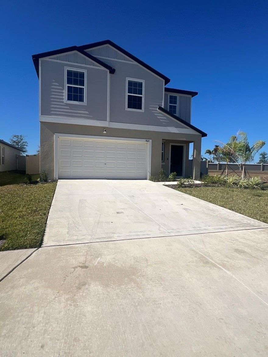 Welcome to this beautifully maintained two-story single-family home featuring 4 spacious bedrooms and 2.5 baths in the Seaire Community!! Seaire offers the perfect blend of tranquility and convenience in Parrish, FL. Located just 11 minutes from Ellenton Premium Outlets and approximately 30 minutes to both Downtown Tampa and Downtown St. Petersburg, residents enjoy easy access to premier shopping, dining, and entertainment. A thoughtful layout offers comfortable living and functional flow, perfect for everyday life and entertaining. A two-car garage provides ample storage and convenience, while the fully fenced yard offers privacy and space for outdoor enjoyment. With generous living areas and well-proportioned bedrooms, this home is move-in ready and designed to suit a variety of lifestyles. The lagoon will be done soon!