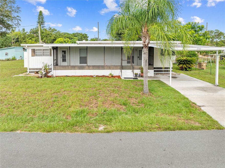 Welcome to your Florida retreat in a desirable Chain of Lakes community! This well maintained 2 bedroom 1 bathroom mobile home has been freshly updated inside and out. A new metal roof, new septic tank and drain field provides peace of mind for years to come. Whether you're looking for a seasonal escape, a year-round residence, or a smart rental investment, this property checks all the boxes. Enjoy Florida living at its best with a screened in front porch and a covered rear porch which are perfect for relaxing evenings. The outdoor space continues to impress with two sheds to provide ample storage. Just minutes away is one of the most popular boat ramps that Osceola County has to offer, providing direct access to the alligator chain of Lakes.