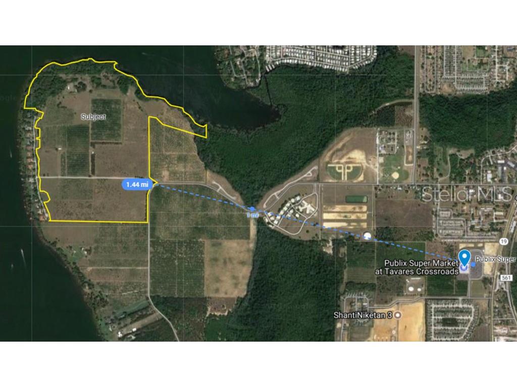 This is an available 227.43 acres located with frontage on Lake Harris. The site has significant elevation changes and 1,600+/- linear feet of waterfront. The location is close to a Publix grocery located 1.4 miles away. Builders DR Horton and LGI Homes are active in communities that are almost adjacent to The Peninsula on Lake Harris. According to the property owners, the property has approximately 35 acres of wetlands with the remainder upland/usable. A wetland delineation has not been completed. Zoning and FLU allow for a density of 3 UPA. According to the property owner the site is entitled for 558 dwelling units
Access to the Orlando MSA is via SR 414 to the north side of Altamonte Springs, Casselberry, and Winter Park. SR 50 runs into downtown Orlando. The Florida Turnpike is nearby for commuters to the area south of Orlando including Kissimmee and the Disney and Universal
entertainment district. Access to the property is facilitated via Woodlea Road or Lane Park Road off of Florida Highway 19.