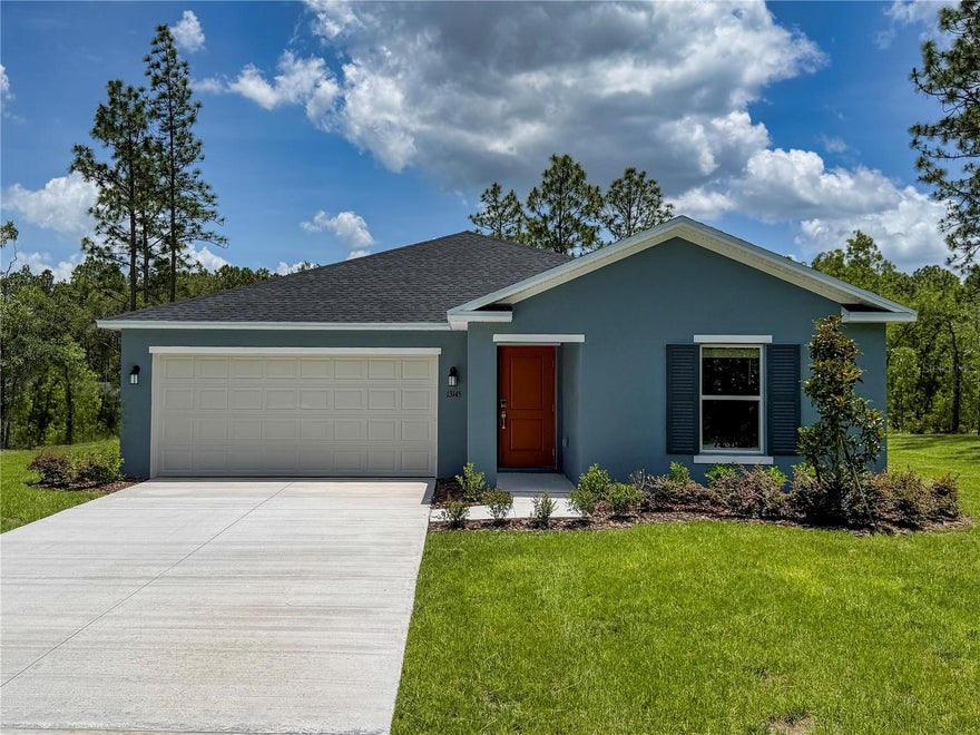 This new single-story home maximizes space and emphasizes convenience. The open-concept layout integrates the family room, dining room and kitchen with a central island, facilitating effortless transitions between rooms for easy entertaining during gatherings. On the opposite side of the home are all three bedrooms, including the peaceful owner’s suite with an attached bathroom and walk-in closet.