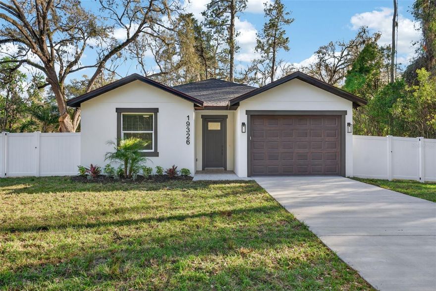 Brand new 2026 construction offering modern comfort and quality finishes throughout! This beautifully designed 3-bedroom, 2-bath home features 1,585 Sq Ft of open living space with high ceilings that create a bright and airy feel. The open-concept layout is perfect for everyday living and entertaining, showcasing quartz countertops, stainless steel appliances, and durable luxury vinyl plank (LVP) flooring throughout. The spacious primary suite offers comfort and privacy, while the additional bedrooms provide flexibility for guests, family, or a home office. Enjoy peace of mind with impact windows and doors and an insulated 1-car garage door that can be operated remotely from your phone. The property has a fully fenced yard with plenty of room to relax, entertain. Conveniently located less than 5 minutes from downtown Brooksville, known for it's charming boutiques and local restaurants, and just 5 minutes from the Veterans Expressway for an easy commute.