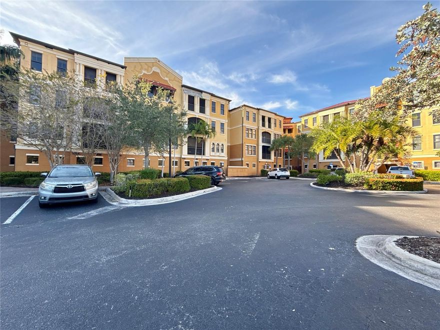 This condominium located in the gated Vivante community offers 2 bedrooms, 2 bathrooms, and 1,485 square feet of living area. The 4th floor (top) unit includes impact windows and also an attached 1 car garage. Access your screened-in balcony from the primary suite, living room, or kitchen area. Both bedrooms also include a walk-in closet. The guest bathroom is a Jack-and-Jill style that connects to the 2nd bedroom. Building elevator on-site. Vivante is a gated community and includes a clubhouse, fitness center, tennis courts, and multiple community pools. Don't miss this opportunity, schedule your tour today!