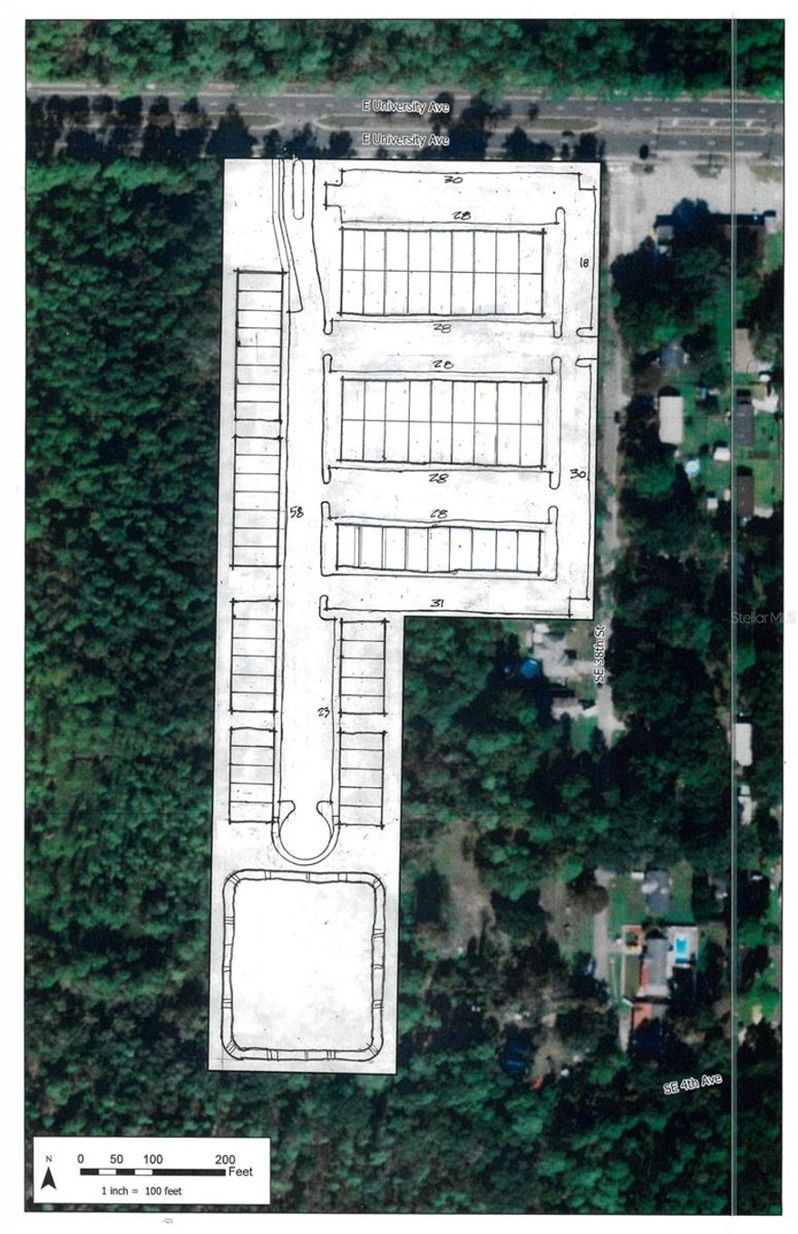 Multi Family Land Engineer indicates 132+ Units can be built.  Water is close, Sewer will be a long run, but accounted in Sales Price.