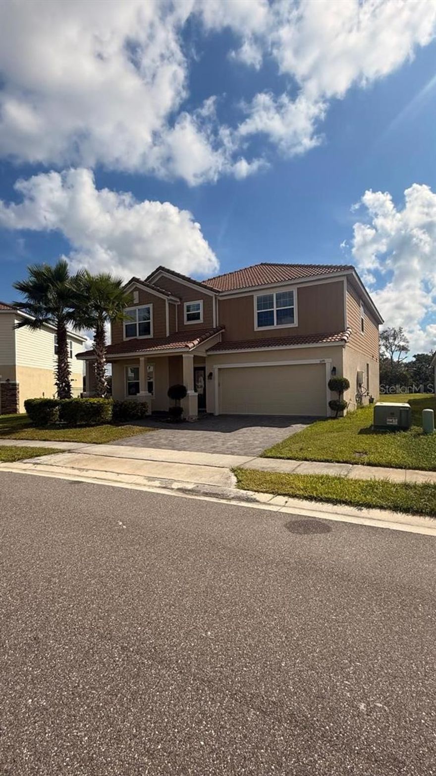 Welcome to this stunning 5-bedroom, 4.5-bathroom home located in the sought-after Solterra Resort community of Davenport, Florida. Built in 2022, this modern two-story residence offers 3,158 sq ft of thoughtfully designed living space on a spacious lot. The home features a bright and open floor plan with a gourmet kitchen equipped with stainless steel appliances, solid surface countertops, and ample cabinetry—perfect for both everyday living and entertaining. Upstairs, the expansive primary suite provides a private retreat, while the additional bedrooms, flexibility for guests, a home office, or a growing family. This home offers a spacious two-car garage, central air conditioning for year-round comfort, and a dedicated laundry room. Just minutes from Central Florida’s world-renowned theme parks, including Walt Disney World and Universal Studios, this home is ideal as a primary residence, vacation home, or investment property. Residents enjoy access to resort-style amenities, community pool, lazy river, fitness center and Cafe! Don’t miss the opportunity to own this move-in-ready gem in one of the area’s most desirable communities