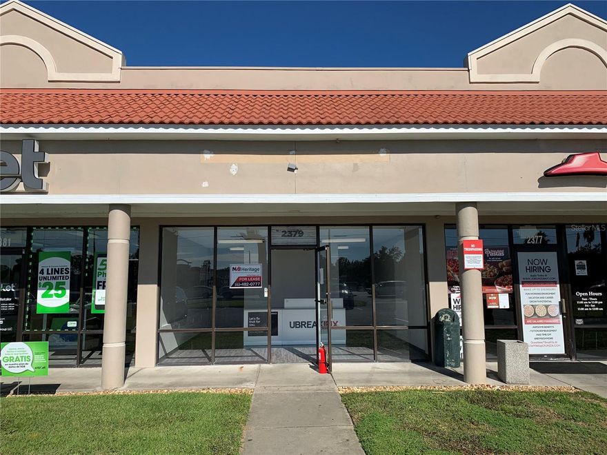 A retail unit available in front building. Retail unit 1026sf with lobby, rear work room, office, and 1 bathroom.  Former use was cell phone repair company.  Monthly rent is ($26/sf base rent + $5.25/sf NNN rent) x 1026sf = $2,671.88/month.