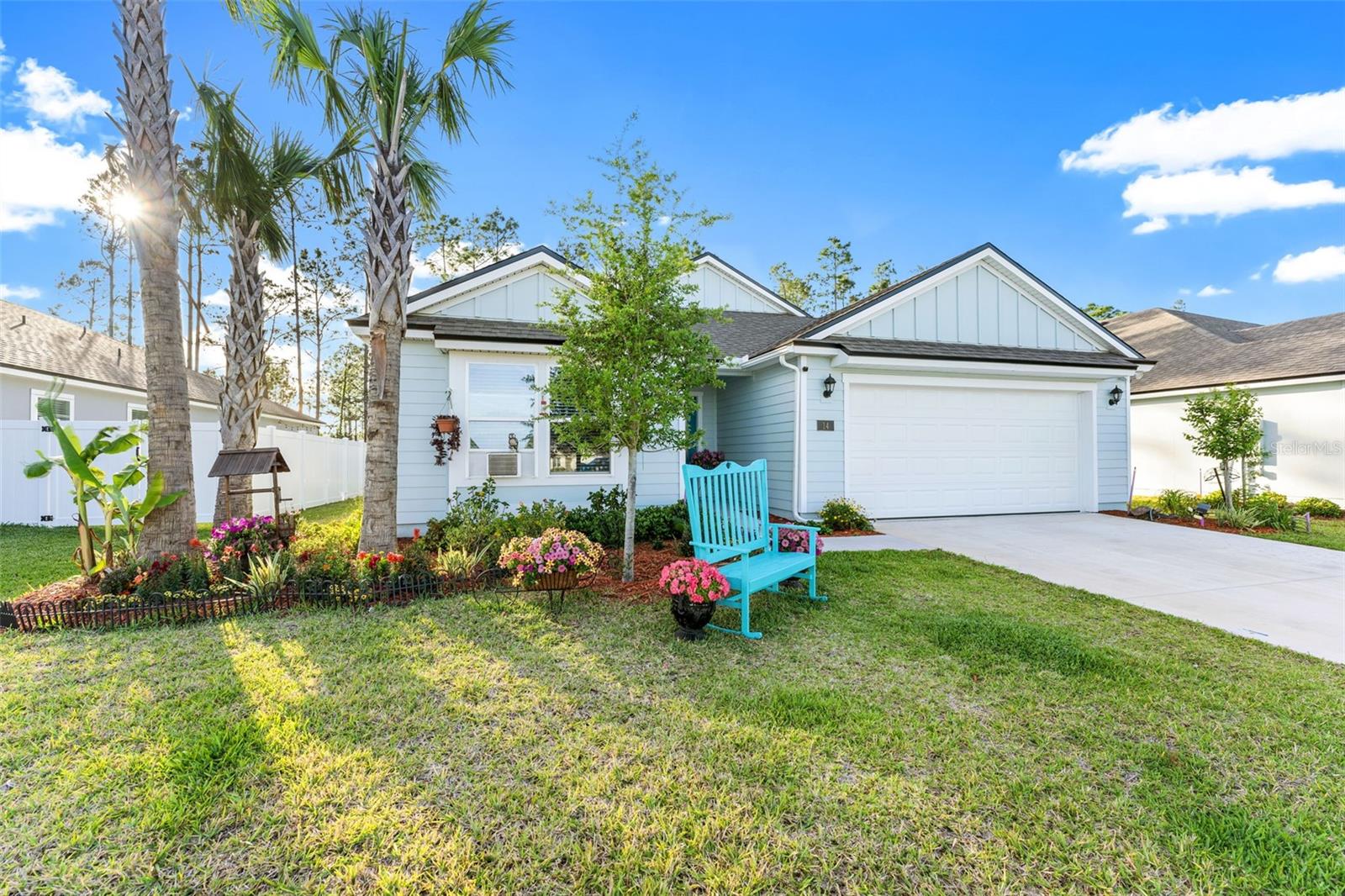 Welcome to 14 Lumber Jack Trail in Palm Coast, Florida — a stunning, newly built home completed in 2023. This beautifully designed residence offers 4 spacious bedrooms, 3 full bathrooms, and 2,042 square feet of thoughtfully laid-out living space, ideal for both comfort and style.
Inside, you’ll find a modern open-concept layout featuring elegant ceramic tile flooring throughout the main living areas and soft carpeting in the bedrooms, creating a warm and inviting atmosphere. The contemporary kitchen is a true highlight, equipped with high-end stainless steel appliances including a refrigerator, oven, microwave, and dishwasher — perfect for everyday cooking or entertaining guests.
The home also includes a two-car garage and central heating and air conditioning, ensuring comfort in every season. Each room is generously sized, with ample storage and plenty of natural light throughout.
Set within the peaceful and welcoming community of Sawmill Branch, residents enjoy access to a range of resort-style amenities. These include a swimming pool, fitness center, clubhouse, and a playground — offering something for every member of the family.
Combining modern living with small-town charm, 14 Lumber Jack Trail is more than just a house — it’s a place to call home.