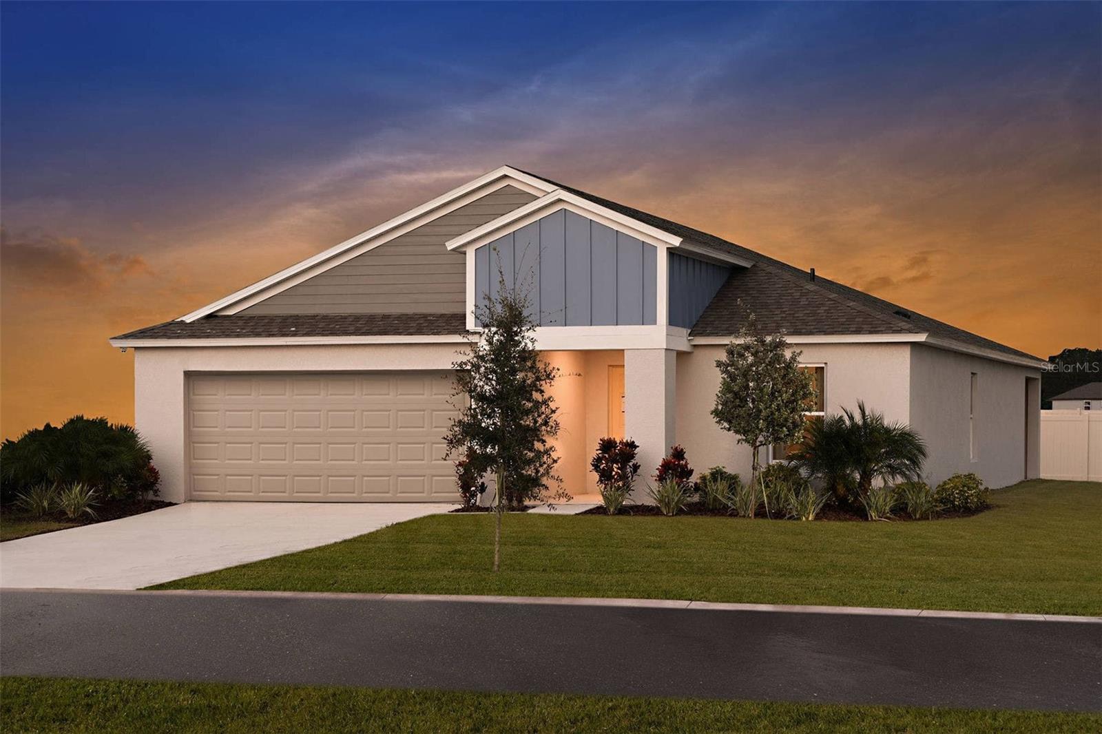 Under Construction. BELOW MARKET INTEREST RATES with use of Seller's Preferred Lender. Discover a world of effortless elegance and comfort with the Valeria, a single-story home featuring 4 bedrooms, 2 bathrooms and a 2-car garage. The foyer leads to three bedrooms, a full bathroom, and a convenient laundry room with washer and dryer included. The vaulted-ceilings and open concept living, dining, and kitchen areas are perfect for entertaining or cozy family nights, all enhanced by sleek quartz countertops, stainless steel appliances and luxury vinyl plank flooring. Enjoy seamless indoor-outdoor living with access to the covered lanai through sliding glass doors in the dining area. The owner’s suite is spacious and can easily fit a large bedroom set, the owner's bathroom is impressive with a dual vanity, walk-in shower and an oversized walk-in closet. The smart thermostat with voice control and charming landscaping add to the home’s appeal and practicality.
Just off US-27 with quick access to I-17, Villa Mar puts you close to local hotspots, and everything that makes Central Florida shine. Discover Winter Haven’s Chain of Lakes, explore the historic downtown district, or enjoy a fun-filled day with the family at LEGOLAND® Florida Resort. At Villa Mar, you’ll enjoy a fresh approach to relaxed living, with everyday essentials and local favorites right around the corner.
Images shown are for illustrative purposes only and may differ from actual home. Completion date subject to change. Contact or make an appointment for more details on interest rates.