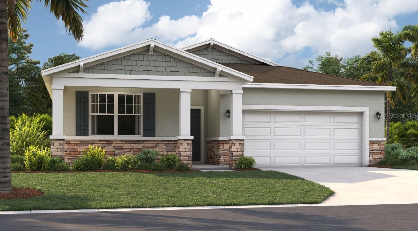 One or more photo(s) has been virtually staged. Under Construction. Ready for a Florida lifestyle? You'll love living at Silver Lake Pointe, where you'll be just minutes from all the shopping, dining, and entertainment options, and convenient to downtown Leesburg and Mount Dora. Plus, you'll have three main lakes and beautiful Silver Lake right in your backyard and many nearby parks and golf courses offering endless recreational options! Get ready to enjoy the sunny days ahead with the on-site amenities, including a pool, cabana, and playground.
The Juniper offers the perfect combination of modern design and practical living. From its spacious two-car garage to an inviting outdoor deck, this home accommodates all your living needs while keeping up with today's style standards. Three main-level bedrooms located at the front of the home have access to a double-vanity bathroom and a laundry room across the hall, all thoughtfully designed for comfort and convenience! Venture further into the open-concept kitchen and dining room, perfect for gathering for dinner parties or holiday feasts, and after dinner, take advantage of the spacious 17x17 living room for quality time. The roomy primary suite includes a private bath with split vanities, a walk-in shower, a closet, and a water closet. Enjoy all these features and the Florida sunshine from the enclosed patio.