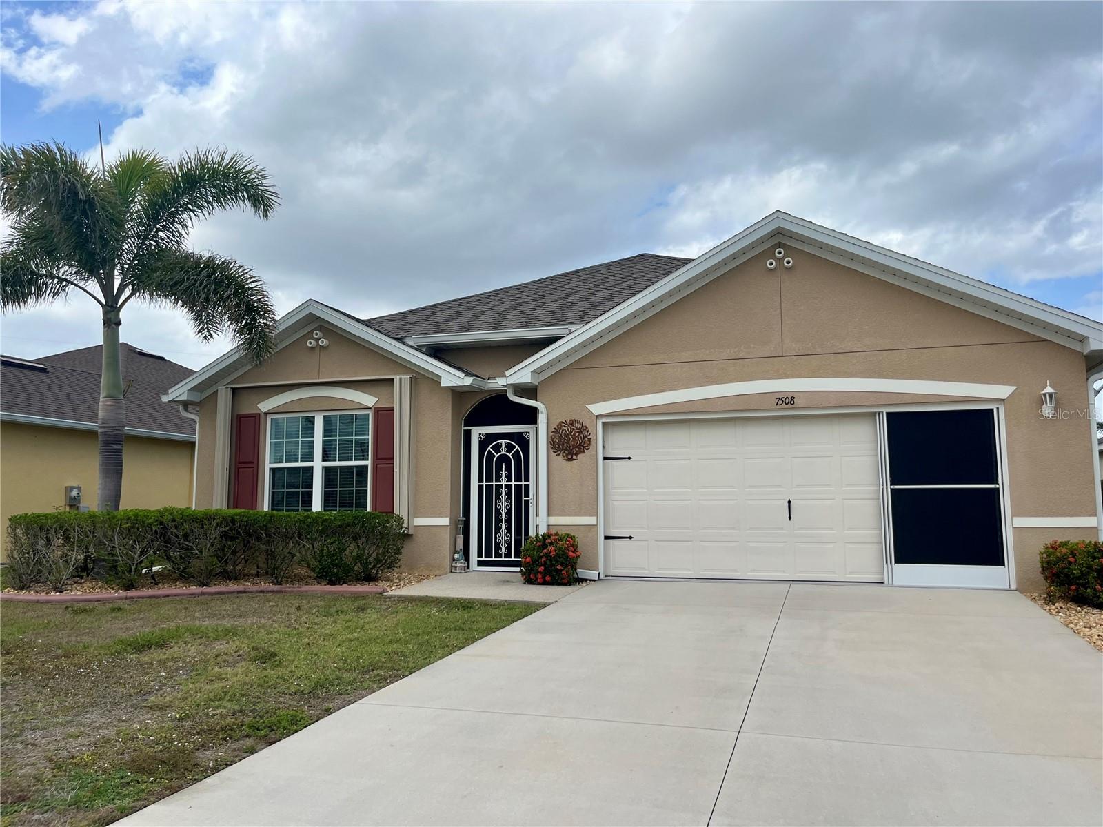 Waterford Estates-look no further! This home is move-in ready and being sold turnkey furnished. Two-year old roof. Four bedrooms or can be 3 bedrooms and office, two baths, two car garage, and sparkling heated pool. Many upgrades and extras throughout. Spacious, light, and airy with a split bedroom plan. The kitchen is centrally located with a breakfast bar and a separate dining area. Master bedroom with walk-in closet and master bath with dual sinks. Inside laundry. Beautiful outdoor living as well with a covered seating area and roll down hurricane shutter overlooking the saltwater pool all inside your screened extended lanai. The Waterford Estates community located in Punta Gorda is a gated community with a clubhouse, fitness center, two community pools, bocce, pickleball courts, sidewalks and several ponds. Community fees also cover lawn mowing and irrigation. Underground utilities with public water and sewer. Close proximity to Punta Gorda airport, I-75, shopping, dining, and boat ramps providing easy access to the Peace and Myakka Rivers, Charlotte Harbor, and the Gulf of America. Enjoy the fine pleasures of true and relaxing Florida living with this ready-to-go home! No Smoking on premises or inside home.