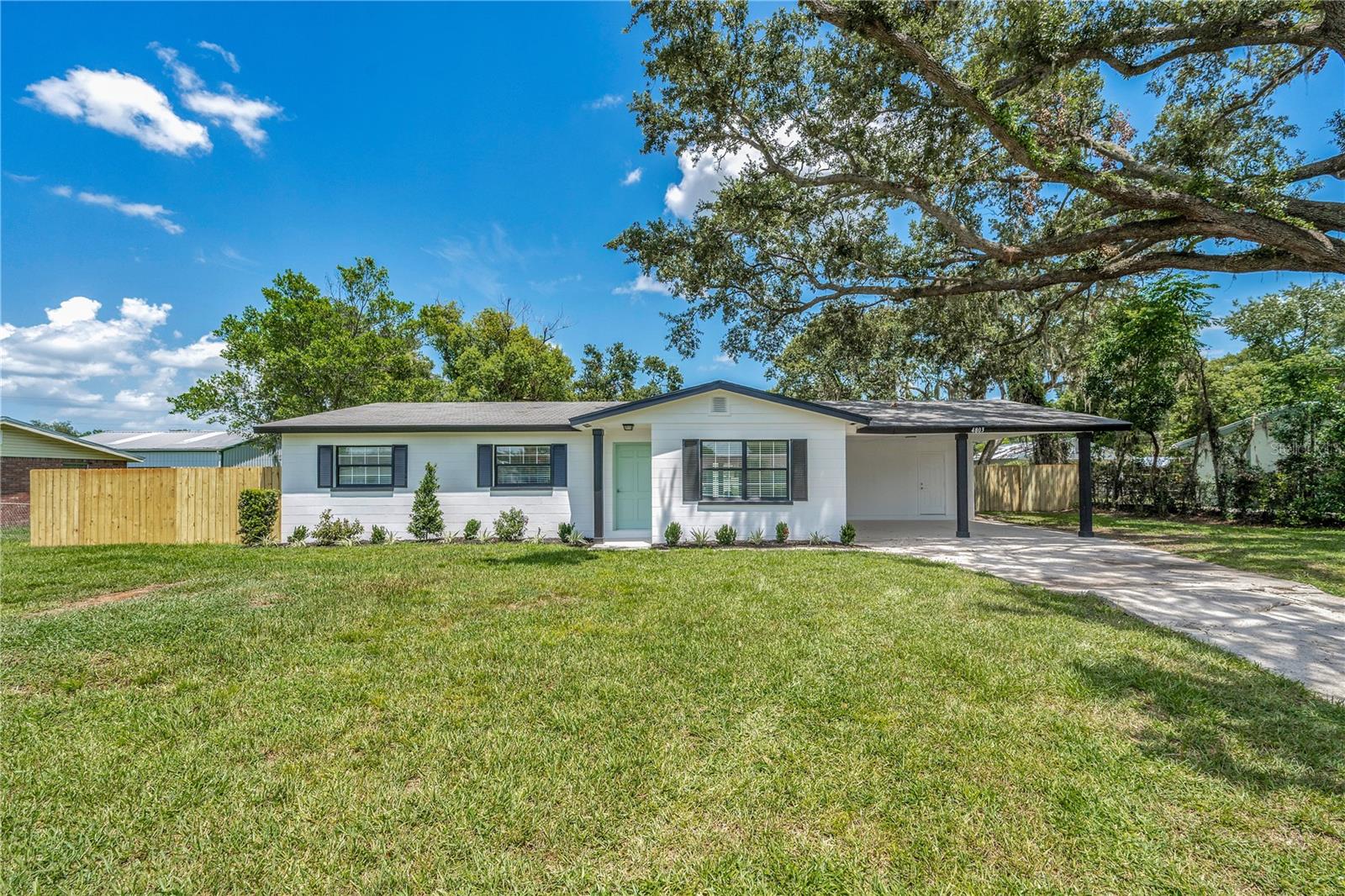 Beautiful 3 Bedroom, 2 Bathroom, block construction home on a huge lot with NO HOA!!! Completely move in ready!!! This home is close to everything, but still feels like a nice quite private setting with a massive fenced backyard. The interior has an open floorplan and includes a formal dining room and living room, with an open kitchen with upgraded appliances and full indoor laundry room. There are laminate floors throughout the main living area and master bedroom. There is also a nice foyer entry and a large covered carport for 2 cars. This is an incredible price point for such a nice home of this size that is move in ready. Eligible for all types of financing including Conventional, FHA and VA. Schedule your showing today while it is still available!