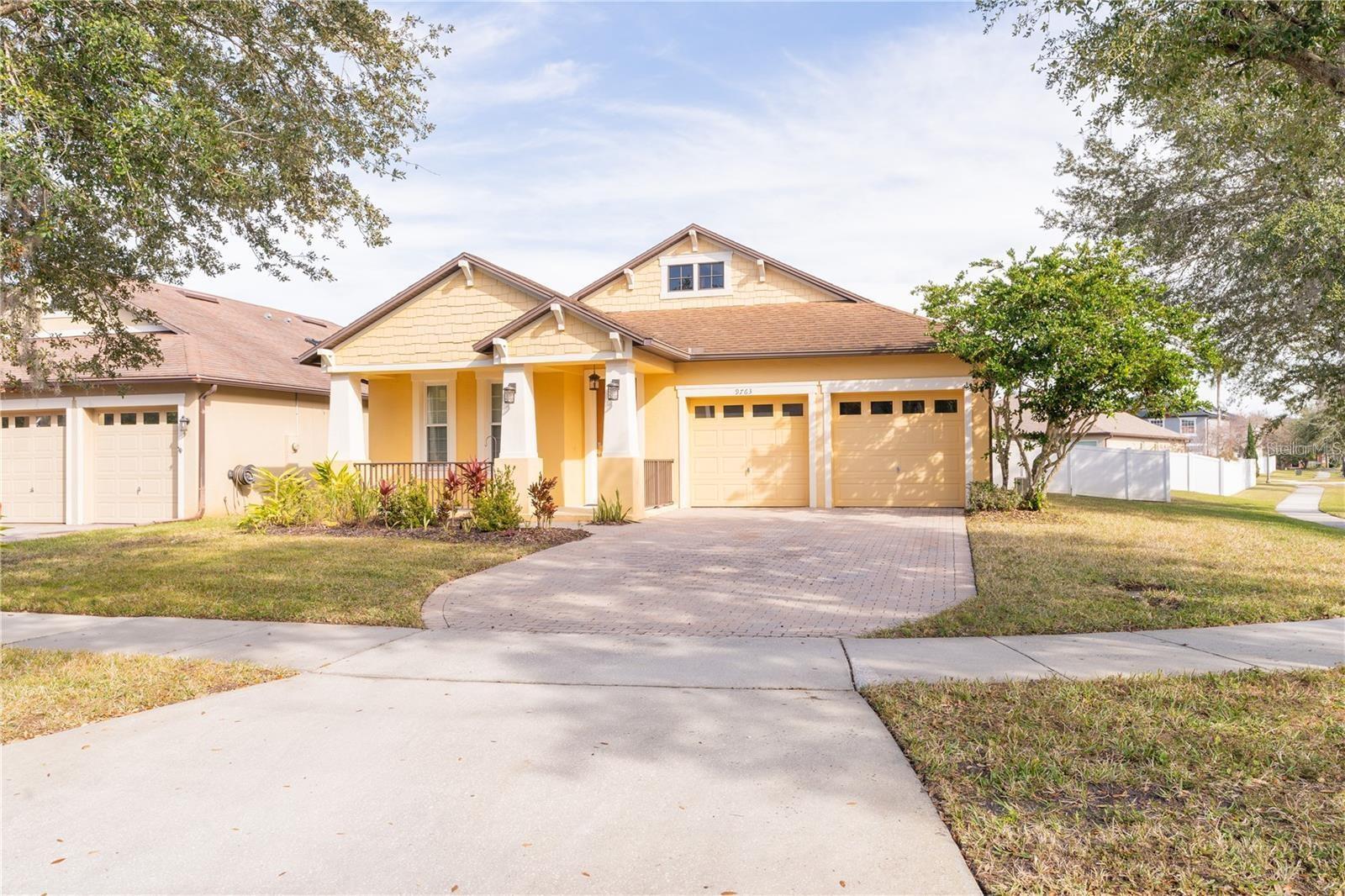 Come and explore this stunning one-story home located in the highly sought-after Lake Nona area, conveniently situated near shops and restaurants. This home boasts numerous upgrades, including a bonus room, engineered hardwood floors, tile, and stainless-steel appliances. As you step onto the charming front porch and enter the home, you’ll be greeted by a beautiful open concept living and dining room combination. The spacious kitchen is designed around a central island and features a built-in desk for added convenience. The kitchen bar opens to a cozy eat-in area and the inviting family room. French doors lead to a fenced backyard and patio, offering a perfect outdoor retreat. The master bathroom is a serene escape with double vanities and a soaking tub, ideal for unwinding after a busy day. Conveniently located near highways 417 and 528, this home is a must-see!