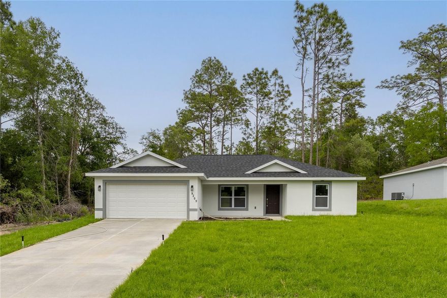Welcome to this newly built home in Citrus County, with a bright open-concept design and modern finishes throughout. The kitchen features quartz countertops, stainless steel appliances, and a large center island, opening to the living and dining areas for a comfortable and functional layout. Natural light fills the main living spaces, complemented by durable wood-look vinyl flooring for a clean, contemporary look.
The bathrooms have spacious showers and quality modern finishes. Located on a peaceful lot with a natural setting, the property provides privacy and a relaxing atmosphere, while still offering convenient access to schools, shopping, and major roadways.
This home also includes a spacious backyard with room for outdoor enjoyment. Schedule your showing today.
