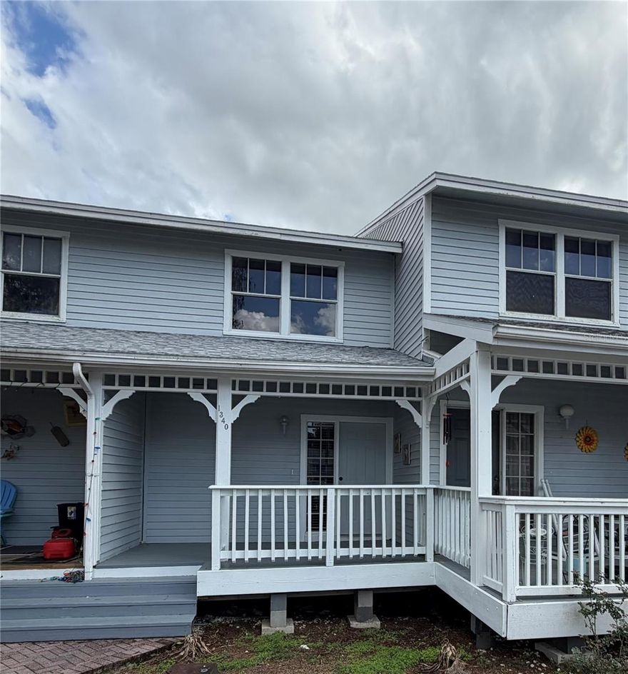 One or more photo(s) has been virtually staged. One or more photo(s) has been virtually staged. Waterfront victorian style townhome near the heart of downtown Inverness. Your backyard is a freshwater channel leading to the open canals and lakes in one direction, and the famous Lake Henderson in the other direction, just yards away! The entrance to the Withlacooche State Trail for 46 miles of walking and bike trails through 5 counties is only 2 blocks away for amazing downtown access. The community has its own private boat ramp and boat storage. There’s also a pool with private restrooms and a lovely gazebo for shade. This virtually maintenance free neighborhood can be a wonderful home, a getaway vacation home , or for income as a short or long term rental. With a water view balcony on the top floor, an back porch overlooking the canal, and a front porch facing the neighborhood, a full bath for each bedroom and another for downstairs, plenty of parking and lush open areas for recreation, you cannot find a more affordable and scenic home on the water at this price anywhere. 
Close