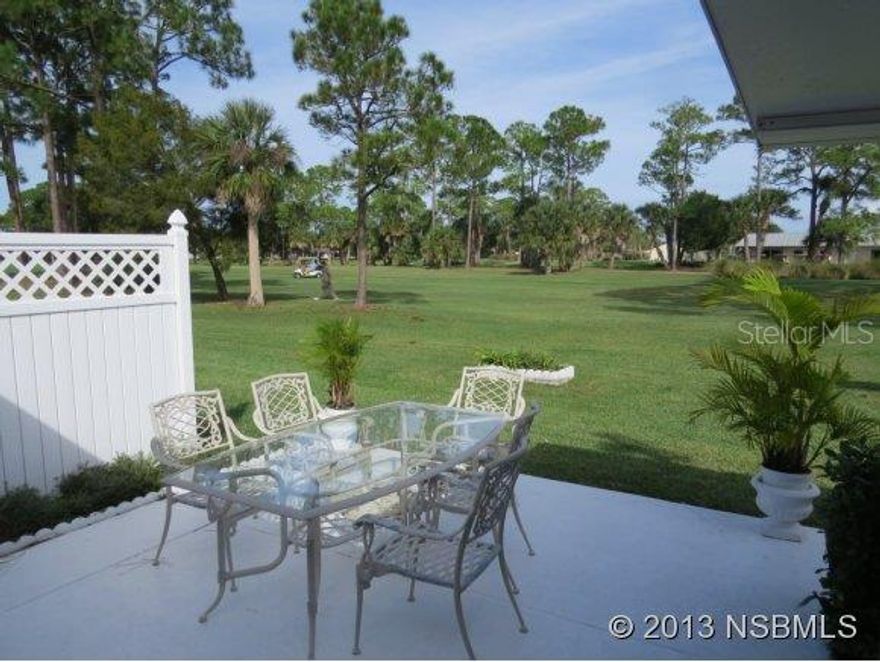 Well-maintained and ready to move in golf villa located on Hidden Lakes golf course. Awesome fairway views from Florida room, living area and master suite. Enjoy the Florida lifestyle with lots of outdoor living space, on spacious and private golf-front patio, and from versatile, roomy and sunny enclosed porch/Florida room with insulated walk-on-roof, that easily converts to screened porch with vinyl sliders. French doors leading to Florida room, as well as front entry are sturdy Andersen doors. Home is protected with roll-down storm shutters, plus garage windows have easy to install shutter panels, for peace of mind, storm protection and low energy bills. Hall bath completely redone with new shower stall, ceramic tile, hi-rise commode and pedestal sink. New A/C system in 2011, new refrigerator 210, new water heater 2007. Architectural shingle roof, new in 2005. Lovely paver driveway and entry sidewalk, security gate at front porch entry, lots of storage space in garage. A great home on a wonderful location, owner occupied and cared for, offered As Is, inspections welcomed. Newer roof, storm shutters and Andersen windows result in home insurance yearly discount of over $400 to owner, outstanding yearly savings = affordable insurance coverage. Some furnishings available outside closing by inventory, and negotiable. Nestled between two golf courses with two optional membership pools available, one of them heated. Low annual Homeowners Association dues include standard cable TV, subterranean termite bond and operation and maintenance of sprinkler system including water to it. Great central location, close to everything, four miles to the beach! ;Water: City