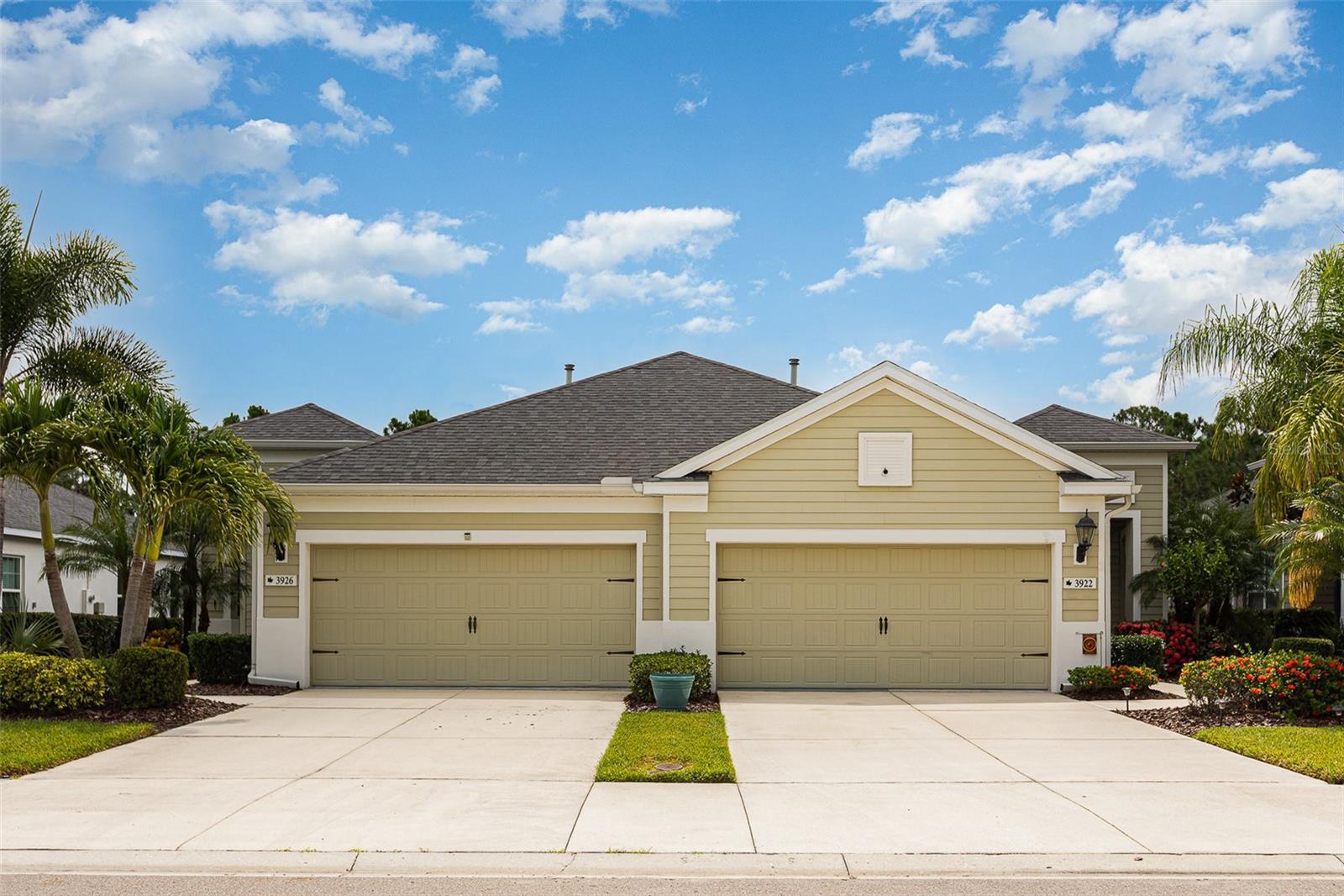 Welcome to 3922 Wildgrass Place in the desirable Silverleaf Community of Parrish, Florida.
This beautifully maintained two-bedroom, two-bath villa with a den offers comfort, style, and privacy—perfectly located at the end of a quiet cul-de-sac.
The open layout features tile flooring throughout the main living areas, primary bedroom, and bathrooms for easy care and a seamless flow. The den/office has elegant vinyl flooring, while the guest bedroom offers cozy carpeting. The split floor plan ensures privacy, with the guest bedroom and office located on the opposite side of the home from the primary suite.
The spacious primary bedroom includes two walk-in closets and an en-suite bath with dual vanities, a large walk-in shower, and a private water closet. The guest bedroom also features its own walk-in closet for added storage.
The kitchen is designed for both function and style, with a large island and breakfast bar, stainless steel appliances, and a gas stove—perfect for cooking and entertaining. It opens into the living area, creating a warm and welcoming space. Plantation shutters throughout add a touch of sophistication while offering great light control and privacy.
Step outside to the screened lanai and enjoy peaceful Florida mornings or relaxing evenings in comfort.
This move-in ready villa also offers negotiable furnishings under a separate agreement.
Don’t miss your chance to own this exceptional home, schedule your showing today!