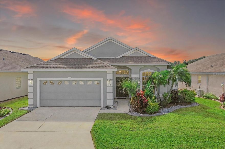 This stunning home is the perfect example of Florida retirement living. Located on a private road, within the manned gated community of Ridgewood Lakes, this beautiful residence features 3 bedrooms, 2 bathrooms, and a 2-car garage. With 1862 square feet of exquisitely appointed indoor spaces, this home offers ample room for relaxation and entertainment. Recent major updates include a roof installed in 2019, a new A/C system in 2024, and brand-new exterior paint, giving you peace of mind for years to come.

As you enter, the soaring vaulted ceilings and luxury vinyl flooring set the tone for a warm and inviting atmosphere. The formal dining room comfortably accommodates 8+ guests, making it ideal for dinner parties and gatherings. The formal living room, overlooking the dining area, offers a wonderful space for family time or could easily serve as the perfect setting for a grand piano. The possibilities are endless!
The spacious kitchen boasts solid wood cabinets, a range, microwave, dishwasher, and a stainless-steel refrigerator, along with a cozy breakfast nook perfect for your morning coffee. Just beyond the kitchen, the large family room is perfect for casual living and social activities. Open the sliding glass doors to seamlessly extend your living space to the outdoors.

The primary bedroom suite is your ultimate retreat at the end of a long day. Relax in the spa-like bath featuring double vanities, a generously sized garden tub or a walk-in shower. Two additional bedrooms, along with a beautifully appointed secondary bathroom featuring a tub and shower combo, complete the indoor living space. The home also includes a laundry room with large capacity washer and dryer, plus a laundry sink.

Step outside to enjoy the sun or dine in the fully screened-in patio. This home is perfect for those who appreciate the seamless blend of functionality, harmony, and the warmth of family moments.

The 55+ community adds a level of convenience and luxury. The manned gated entrance provides added peace of mind, while the HOA offers high-speed internet, ensuring residents stay connected effortlessly. A wide range of resort-style amenities include a state-of-the-art clubhouse with an on-site pub featuring Happy Hour.

Stay active and engaged with the heated outdoor pool and spa, fitness center, and well-being classes. In addition, there are multiple recreational options such as tennis, bocce ball, shuffleboard, and pickleball courts. The community also features multipurpose rooms for card games, crafts, and social activities, as well as a grand ballroom. The lifestyle director organizes curated events and live entertainment, encouraging a vibrant and social atmosphere. The large community kitchen and outdoor grills provide ample space for gatherings, while the staffed library offers a cozy retreat for quiet moments.

For those with an RV, the gated RV storage within Ridgewood Lakes is a convenient perk. 

Enjoy the golf course within the community (White Heron Golf Course) or for a change of scenery take a short drive to many world-class golf courses, including Champions Gate. Nearby hospitals, such as AdventHealth, ensure easy access to healthcare, and the well-connected road system makes getting around a breeze.

This home is a rare find, offering both privacy and an unmatched community lifestyle—more than just a home, it truly offers a lifestyle. Schedule your private tour today!