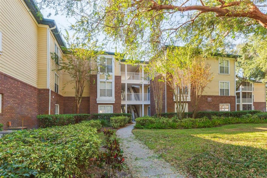 2 bedroom, 1 bath, first floor condo with a covered / screened lanai and pond views within The Landings... gated, quiet and ready for move in November 1st!  Open floor plan with living and dining areas surrounding the kitchen - updated cabinets, granite counters, stainless appliances.  The washer / dryer utility room is just beyond.  Primary bedroom has a large walk-in closet.  Guest bedroom is a good size as well.  This unit enjoys relaxing pond views from every room.  The Landings of Tampa offers plenty of amenities including a clubhouse, fitness center, pool, BBQ area, tennis courts, volleyball, playground and pet station.  Ideal location just north of the airport provides easy access to the Veteran’s Expressway and Dale Mabry, as well as plenty of shopping and restaurants throughout Carrollwood.  Water, sewer and trash are included.  One small pet allowed with owner approval and pet deposit.  Call to schedule a visit!