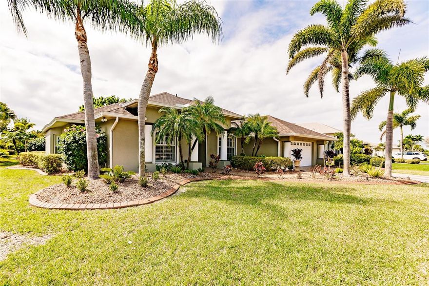 Indulge in the pinnacle of Rotonda West living with this immaculate Southern exposure pool/spa home! This beautiful x flood zone home built by Newport Homes is move-in ready and features a ton of upgrades. From the moment you approach the driveway, you'll be struck by the meticulous craftsmanship that has gone into fashioning this opulent residence. Stepping inside, you'll be greeted by an elegant foyer that ushers you into a sprawling, open-concept layout. This residence exudes elegance with an extended screened lanai, offering an awe-inspiring water vista that seamlessly blends indoor and outdoor spaces for effortless entertainment. This thoughtfully designed home comprises three bedrooms, two and a half bathrooms, a kitchen, a spacious living room, a formal dining room, a family room, a convenient inside laundry room, and an oversized two-car garage. The expansive kitchen features luxurious maple finished cabinets, granite counters, a granite island and breakfast bar, stone back splash, Stainless steel appliances, and much more!. The 18x16 living room impresses with its Bamboo flooring, pocket sliding glass doors, and a captivating pool views. The 18x14 family room offers Bamboo flooring, a vaulted ceiling, pocket sliding doors, and plenty of extra room for entertaining guests. The 11x12 formal dining room boasts ample space for a sizable dining table. The master bedroom is a sanctuary unto itself, showcasing two generously sized walk-in closets, pocket sliders leading to the lanai area, a tray ceiling, a ceiling fan, and Bamboo flooring. The master bathroom features a beautifully tiled walk-in shower, tile flooring, double sink vanity, a large garden tub, and much more! On the opposite wing of this home, you'll find two spacious spare bedrooms, and a second bathroom with an inviting tiled walk-in shower. The interior laundry room is complete with built in cabinets, full size sink, tile flooring, washer, and dryer. The oversized two-car garage of this home features an epoxy garage floor, built in cabinets, and ample storage space. Step outside, and you'll be greeted by a truly exceptional outdoor living area. The expansive under roof lanai features a ceiling fan and breathtaking pool and greenbelt views. The outside of this home also features a Pebble Tec pool and spa with electric pool heater, tropical landscaping, and a well for the irrigation system Did I mention that this home boasts a 2023 roof, 2022 HVAC, 2022 pool heater, 2021 irrigation pump, and 2023 outdoor trash receptacle fencing? The best part is that this property is not in a Flood zone and would not require flood insurance. Rotonda West is a fantastic area with deed restrictions and low HOA fees. The location is perfect! You will find parks, bike paths, a community center, walking trails, tennis courts, and numerous golf courses within a short distance. You will also be within minutes of the Gulf of Mexico beaches, boating, fishing, dining, shopping, and all types of outdoor activities…you name it, and it is close! Don’t miss the chance to own this masterpiece for yourself!