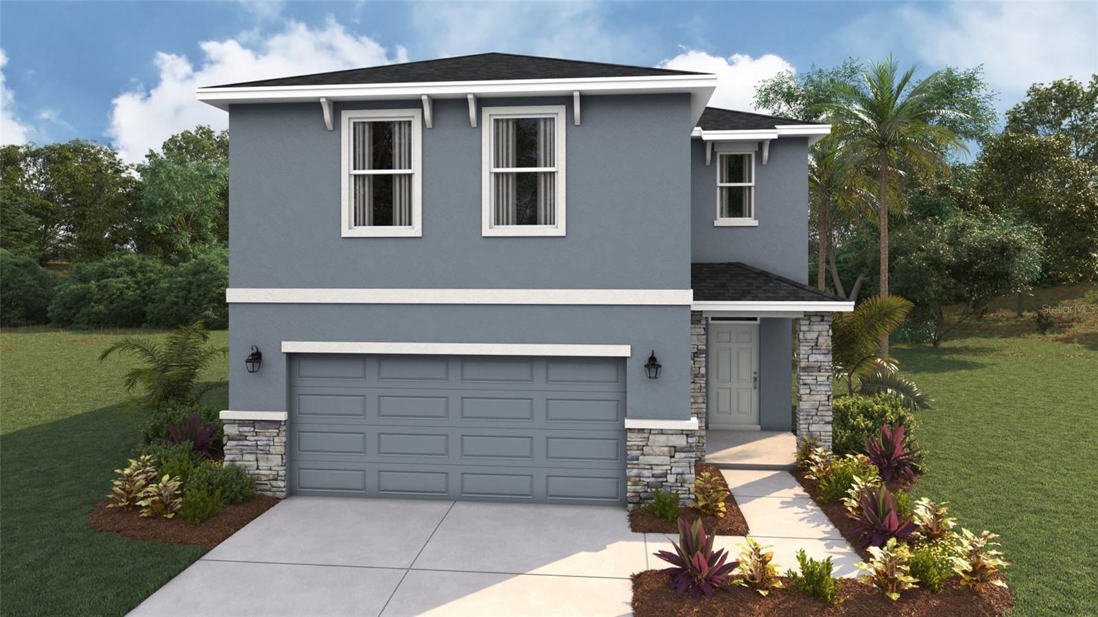 Under Construction. ALL CLOSING COSTS PAID, PAY & SPECIAL INTEREST RATES WITH OUR PREFERRED LENDER NOW UNTIL SEPTEMBER 28TH. This all-concrete block constructed, two-story home includes a kitchen overlooking the living and dining area, a powder bath, two storage closets, and an outdoor patio on the first floor. Upstairs, the large owner’s suite includes a big walk-in closet and ensuite bathroom with a linen closet. Three other bedrooms share a second bathroom. The loft at the top of the stairs provides extra space for work and play, as well as an additional closet for more storage space. This home comes with a refrigerator, built-in dishwasher, electric range, microwave, washer, and dryer. Pictures, photographs, colors, features, and sizes are for illustration purposes only and will vary from the homes as built. Home and community information including pricing included features, terms, availability, and amenities are subject to change and prior sale at any time without notice or obligation.