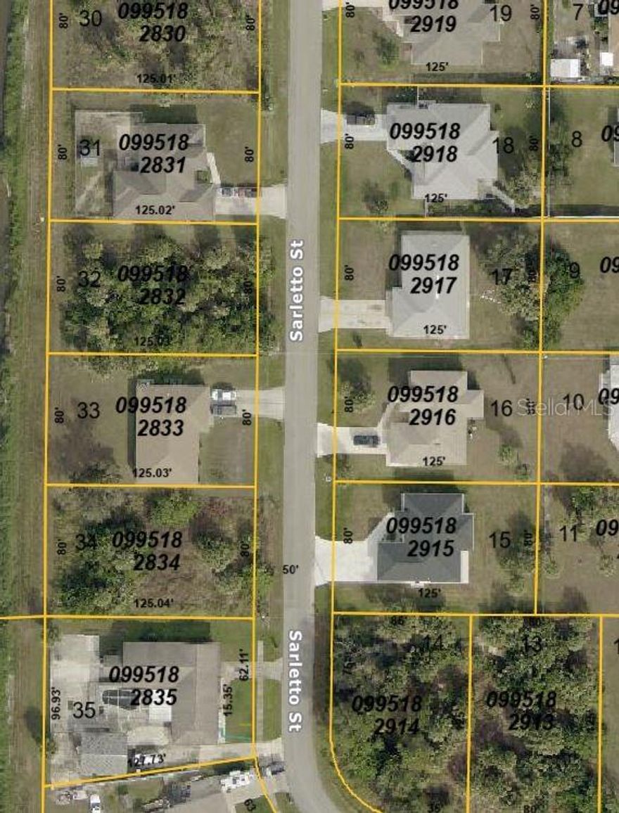 Build your dream home on this parcel located on Sarletto St in North Port. area is close to shopping, schools, and houses of worship.