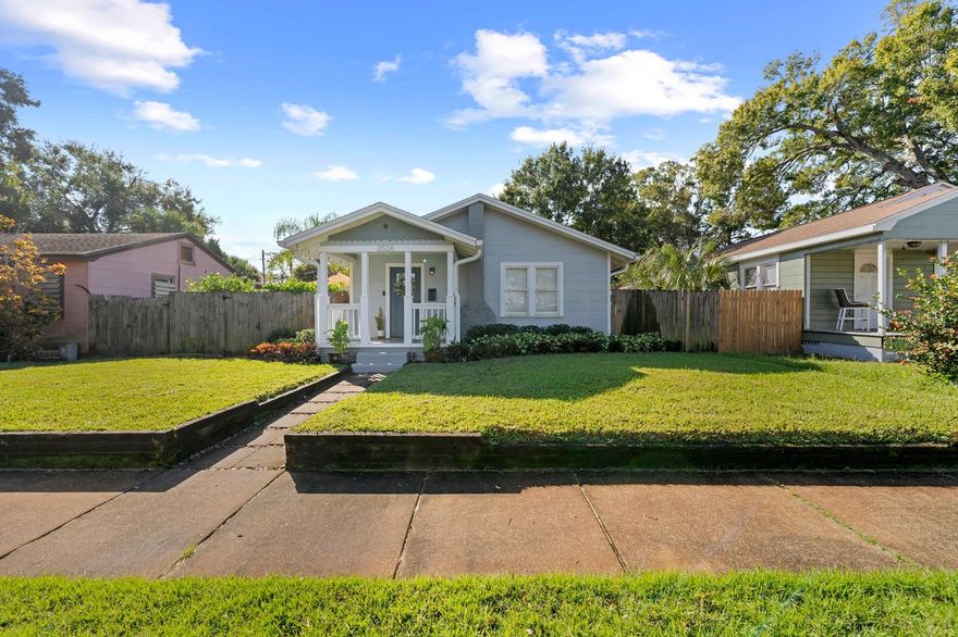 Are you looking for a beautifully updated Bungalow in the heart of St. Petersburg? Look no
further because this home has it all. As you pull up, you will notice the well manicured lawn and
just how much this home stands out in this great neighborhood. Walking up to the front porch,
you will imagine yourself sitting down on a crisp cool morning, enjoying your favorite hot
beverage before starting the day. As you walk through the front door, standing in the living
room, you can’t help but to notice the gorgeous vinyl plank flooring throughout the entire
home. The split floor plan has 2 bedrooms and an updated bathroom in the first half of the
house, giving you the privacy you need and deserve. As you walk into the kitchen, the
matching stainless steel appliances will catch your eye and as you place your hands on the
smooth granite countertops, you’ll feel the warm sunlight on your face as you gaze out onto
the patio. The third bedroom is the primary with an ensuite bathroom that is a dream come true
with stylish marble tile. The garage is at the rear of the house and is accessible from the alley
out back and is secured with a solid wood fence and gate. There is a large shed with power
ready to be connected that was fully permitted and has potential to become an ADU, workshop, or
anything else your heart desires. The location of this home is second to none and ready for you
to call it your own. Call now to schedule your very own private showing today!