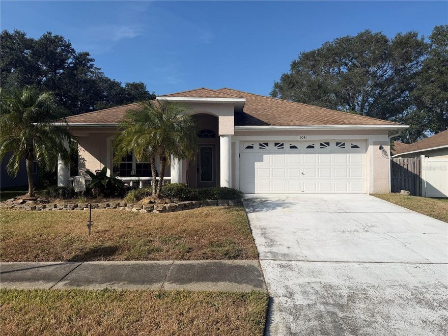 Investor Special in Twin Lakes! This 4BR/2BA split-plan home with a POOL offers great bones, vaulted ceilings, and an enclosed Florida room—ready for your updates. Open living/dining flows to a roomy kitchen; the primary suite includes walk-in closets, a soaking tub, and a separate shower. Guest bedrooms are privately situated. Home needs attention and is being sold AS-IS; priced accordingly. Enjoy community amenities, including a pool, playground, tennis & basketball courts, and scenic ponds with shady oaks and quiet streets. No CDD. Close to shopping, dining, parks, and major routes. Zoned for highly regarded schools.