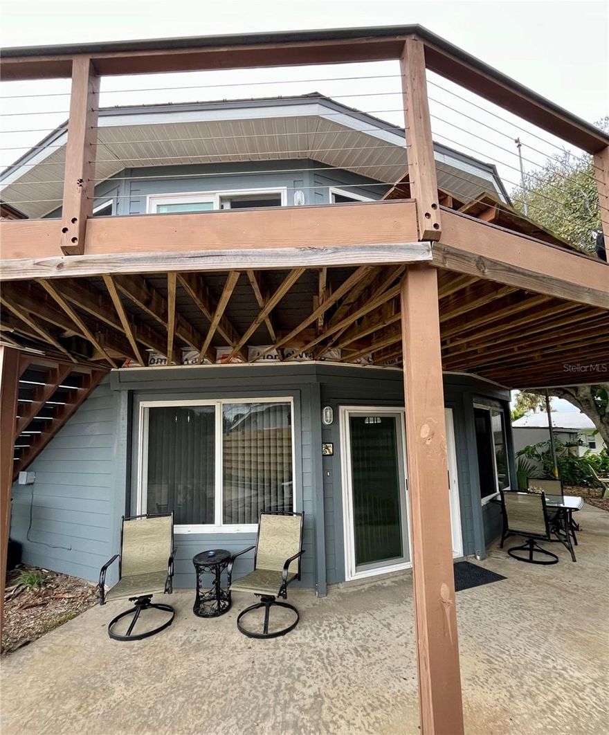 Don't miss out on this rare opportunity! A unique 2-bedroom, 2-bath home is available for a 1-year lease in the desirable Silver Sands area of New Smyrna Beach. Only 2 blocks from the "No drive" beach, this gem won't last long! Bright and airy ambiance with large windows for abundant natural light. Boat launch ramp at the end of the road.

Master bedroom with sliding doors for a separate entrance. Spacious bedrooms, each with a full bathroom. Escape to the backyard and enjoy the serene garden swing amidst beautiful native plants.

This is a 2 story home - the rental is the bottom floor only. Appliances, washer & dryer and lawncare included.

Pets considered with breed/weight restrictions.